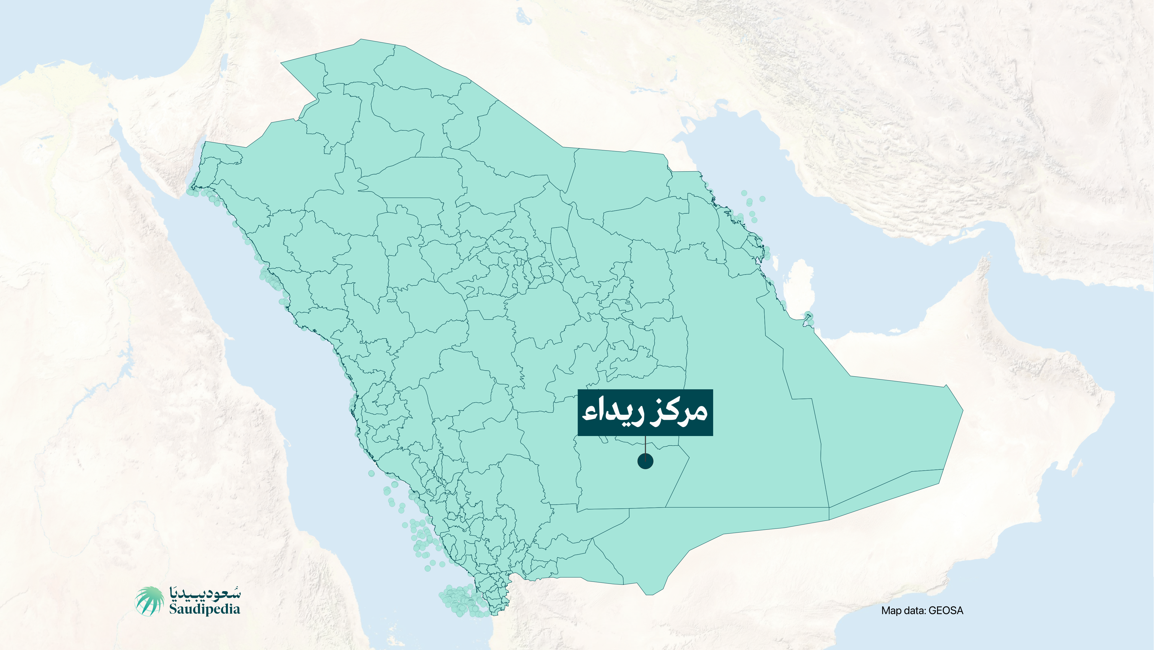 مركز ريداء على خارطة السعودية