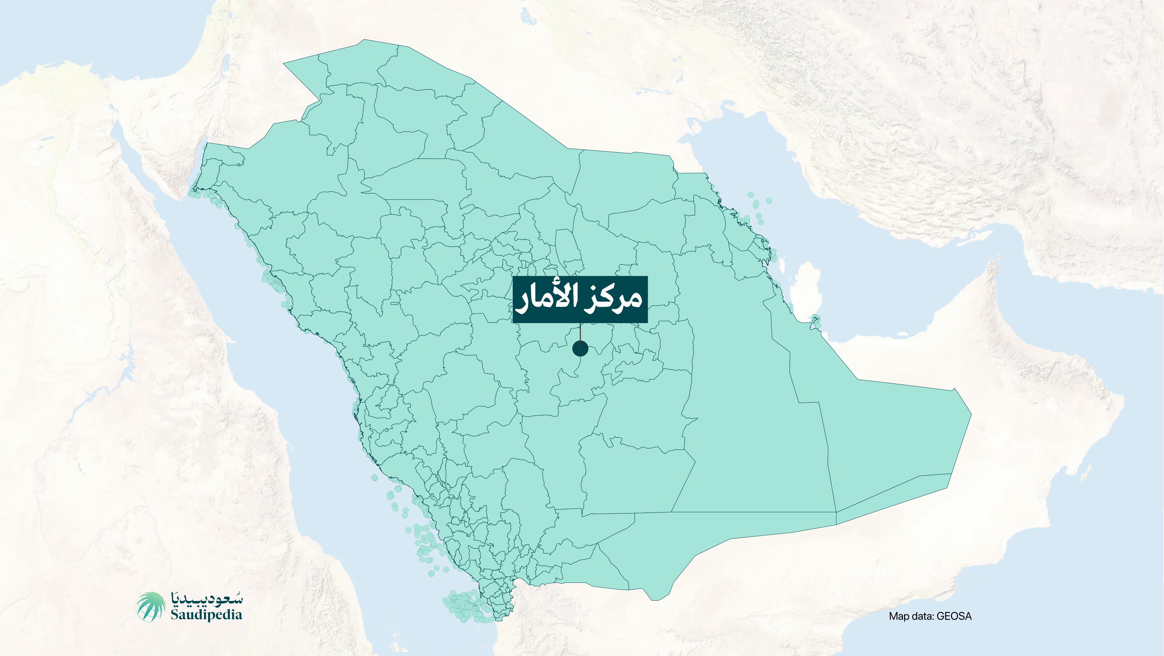 مركز الآمار على خارطة السعودية
