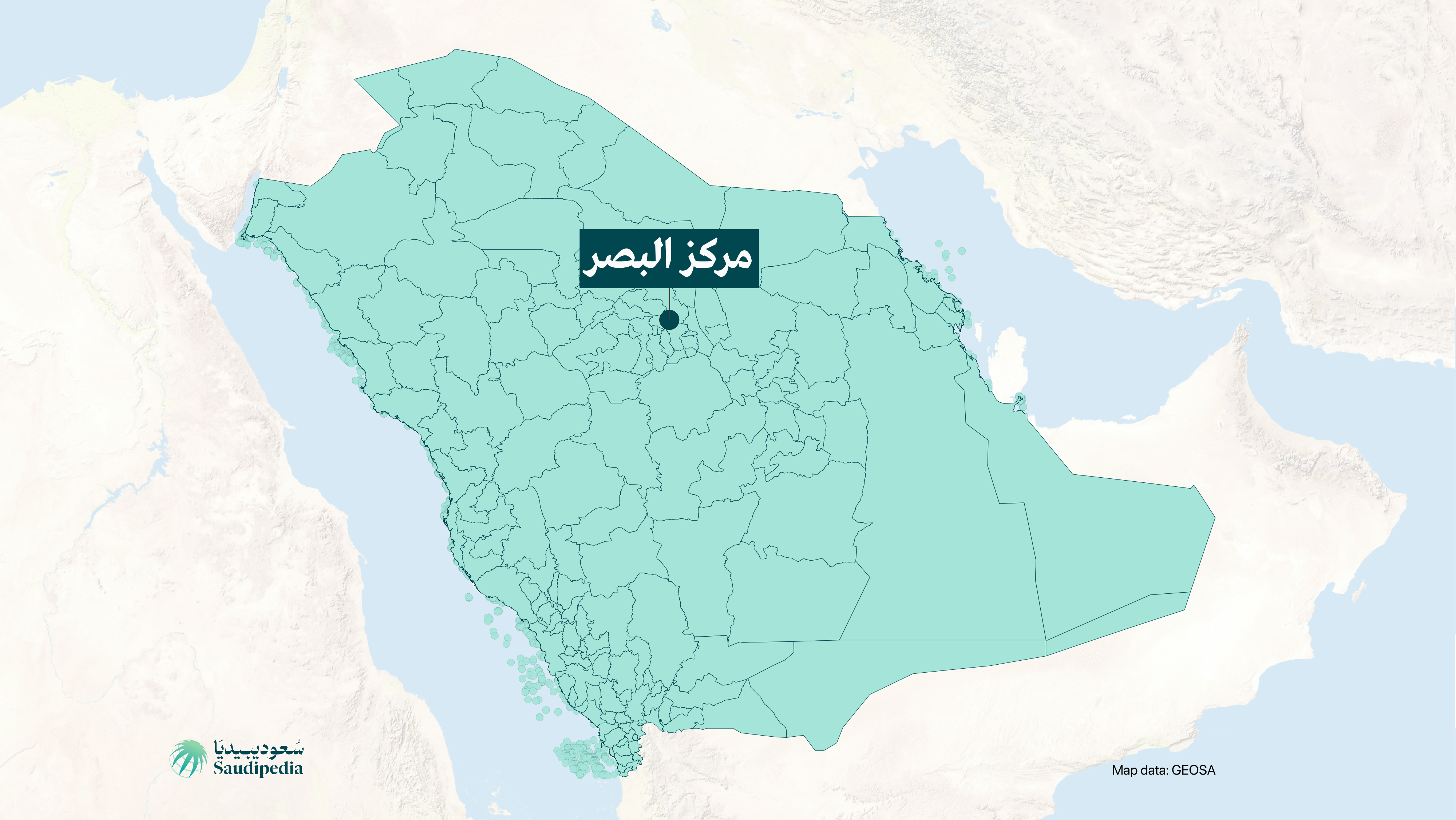 مركز البصر على خارطة السعودية
