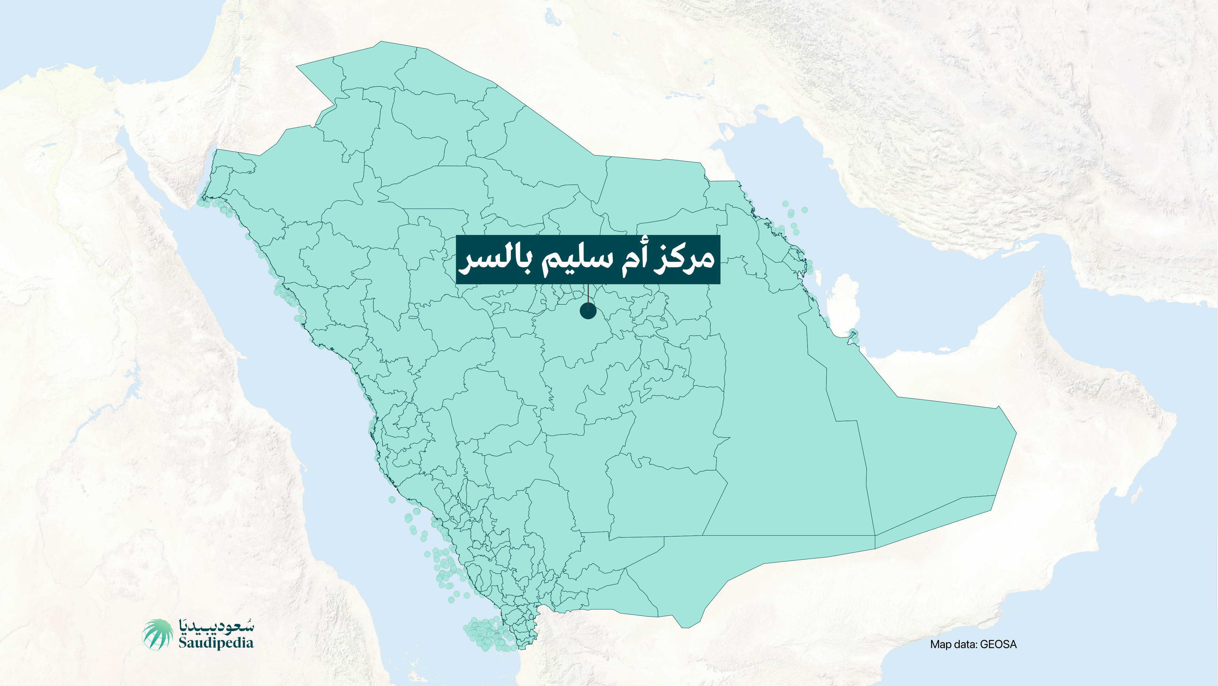 مركز أم سليم بالسر على خارطة السعودية