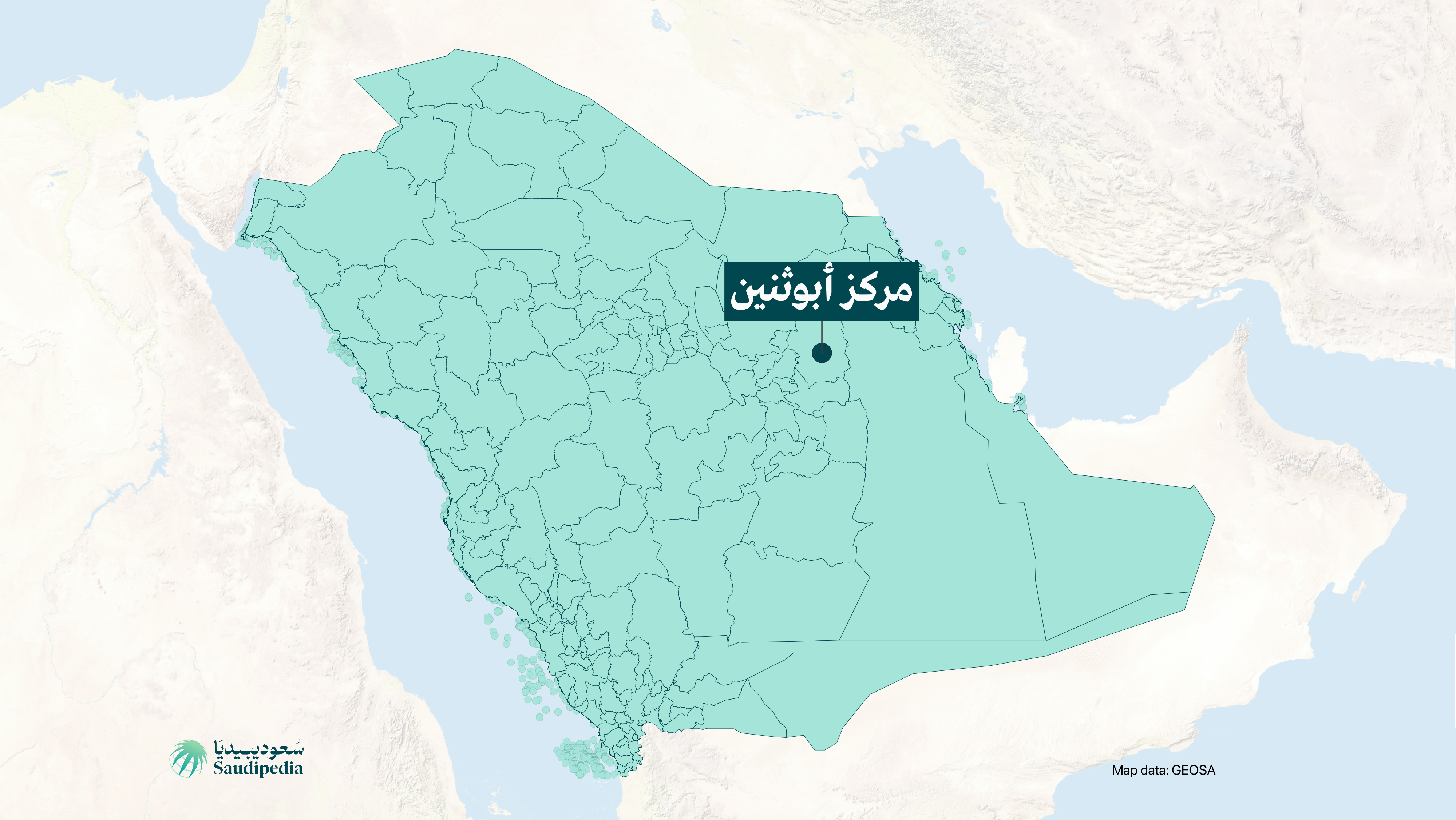 مركز أبوثنين على خارطة السعودية