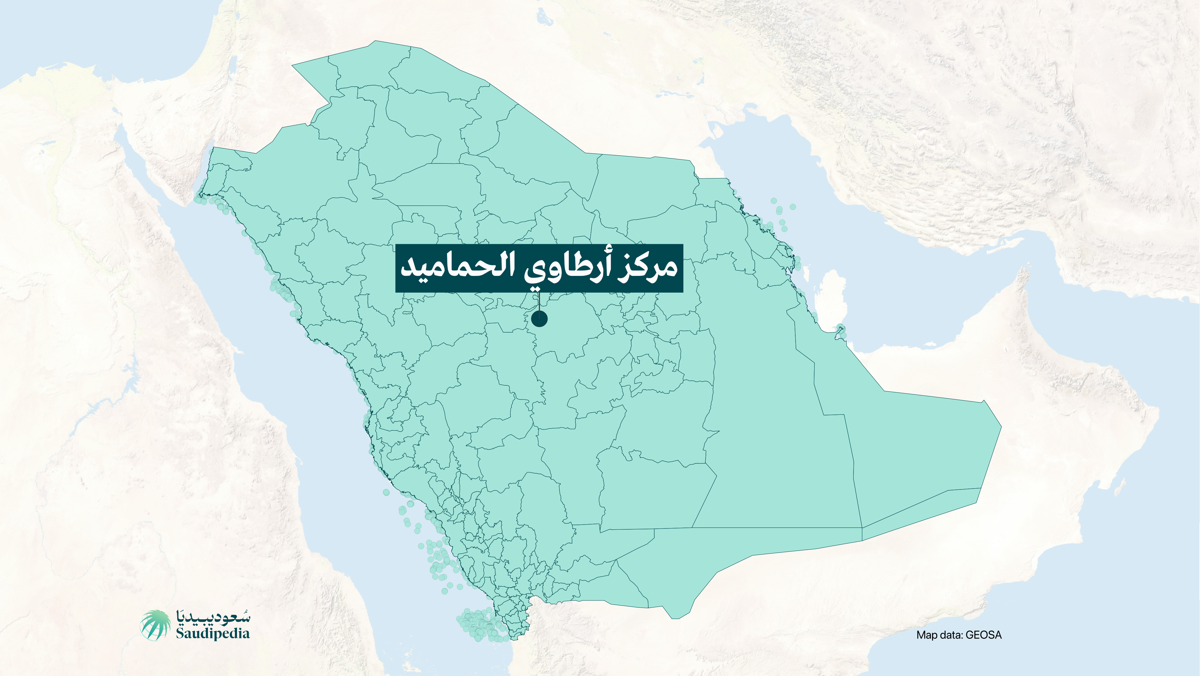 مركز أرطاوي الحماميد على خارطة السعودية
