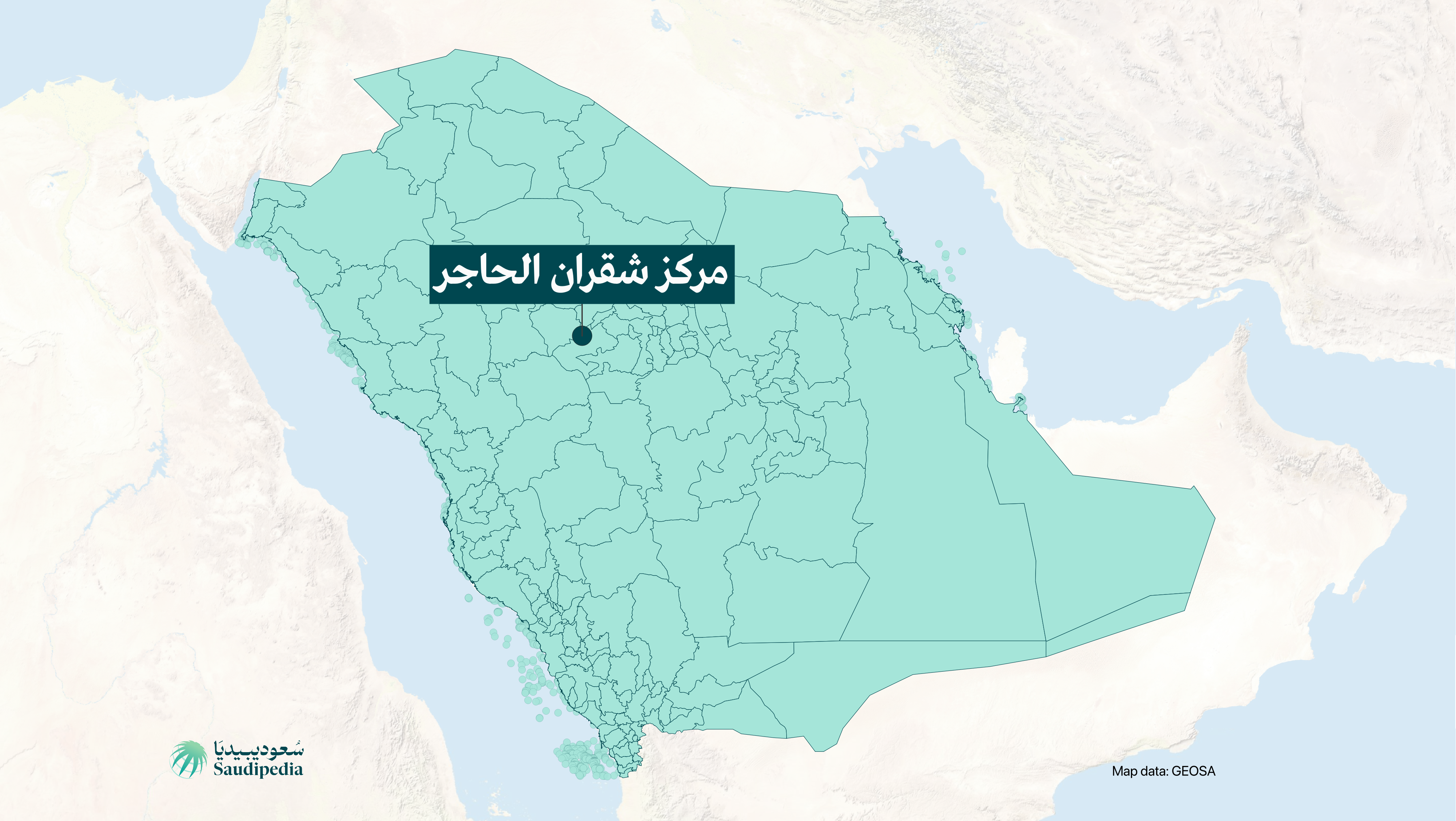 مركز شقران الحاجر على خارطة السعودية