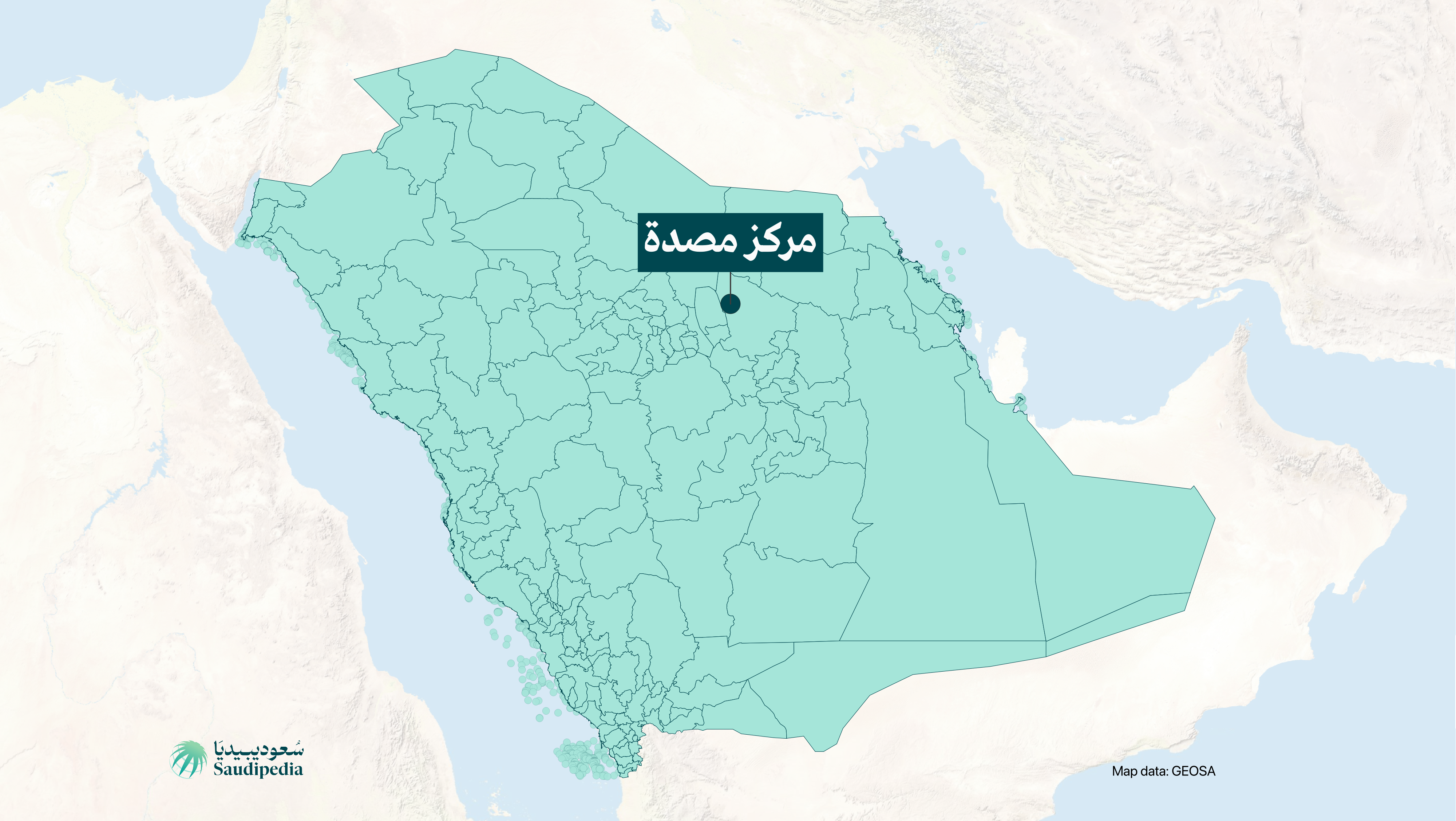 مركز مصدة على خارطة السعودية