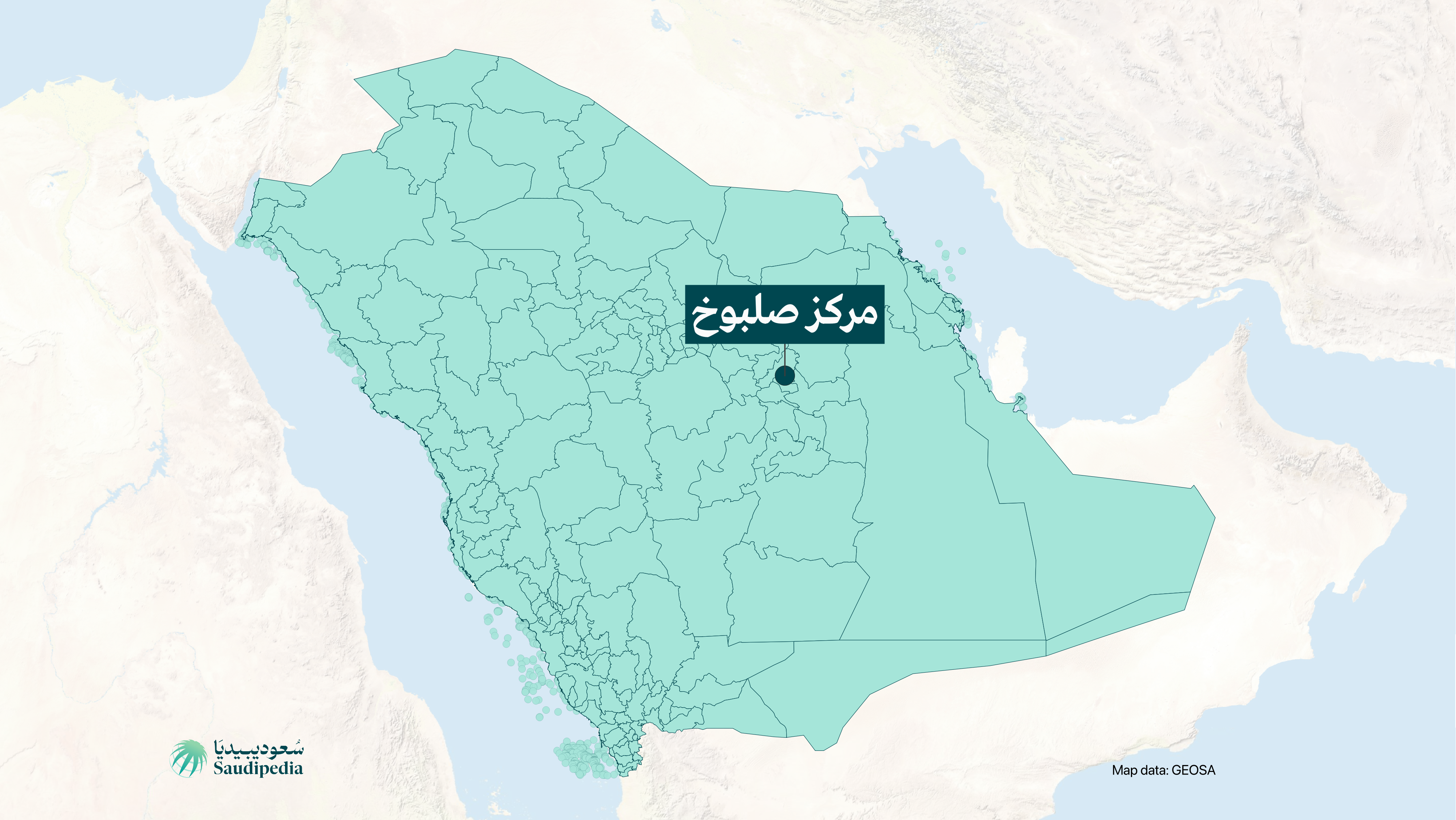 مركز صلبوخ على خارطة السعودية
