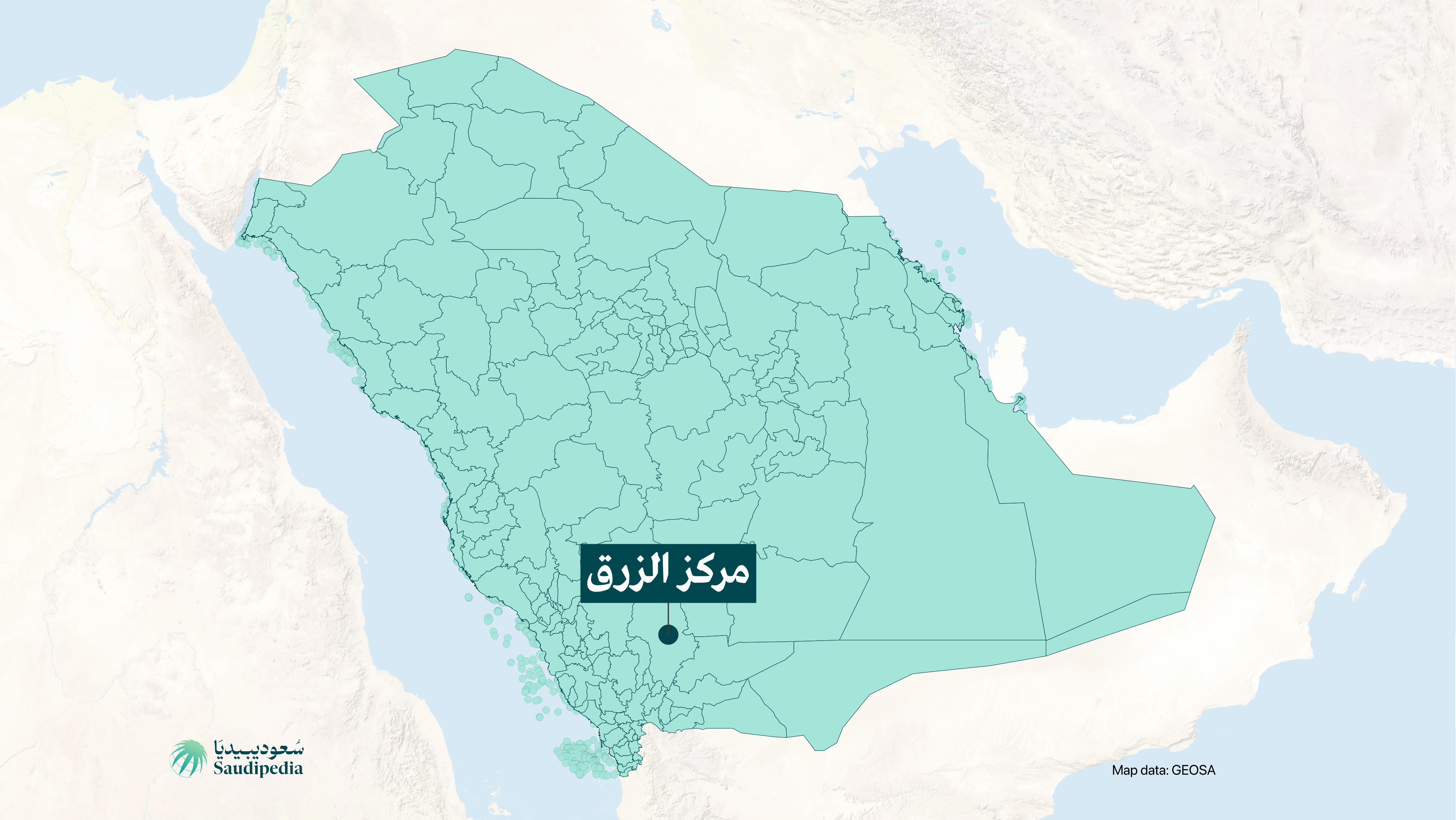 مركز الزرق على خارطة السعودية