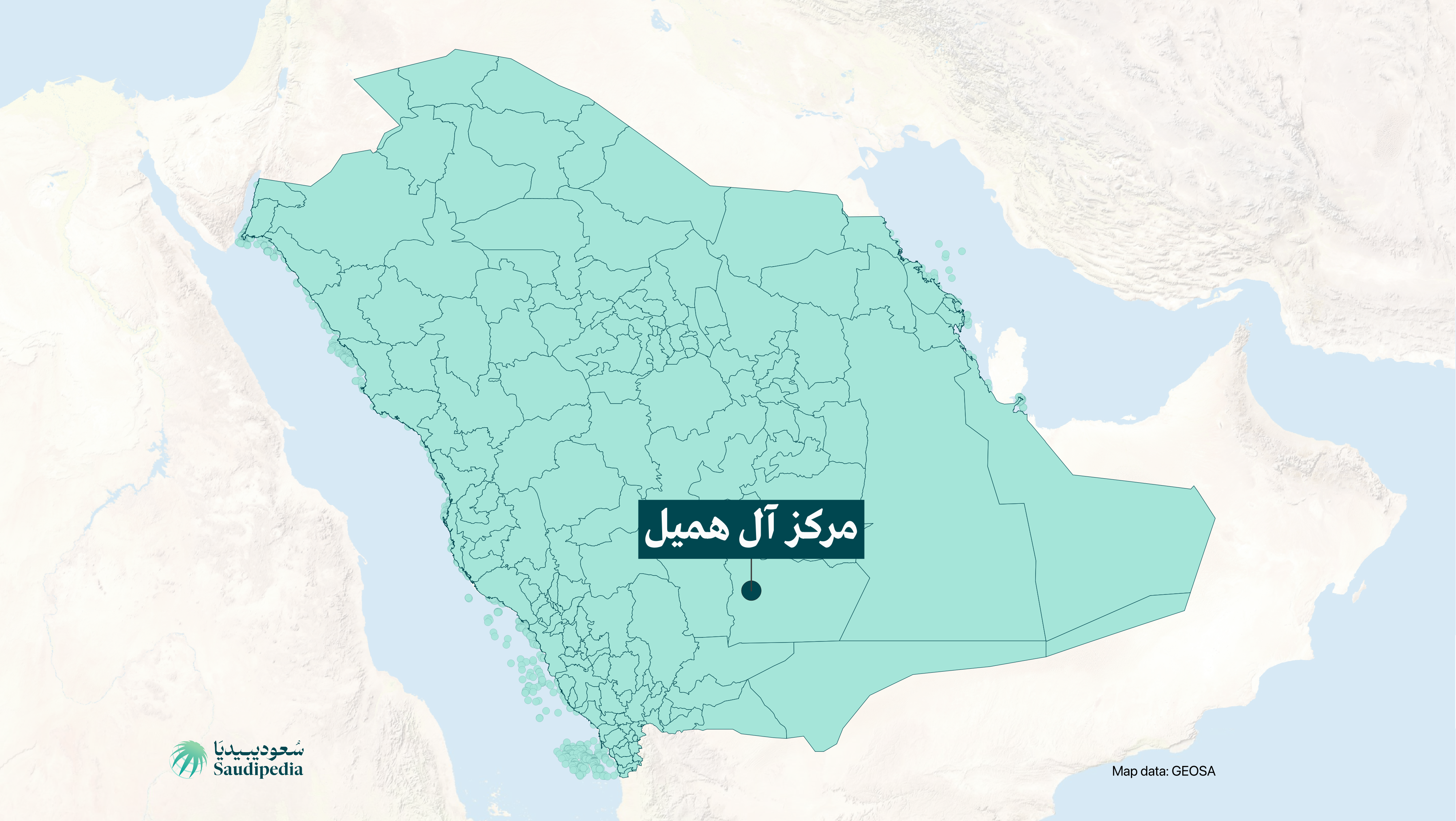 مركز آل هميل على خارطة السعودية