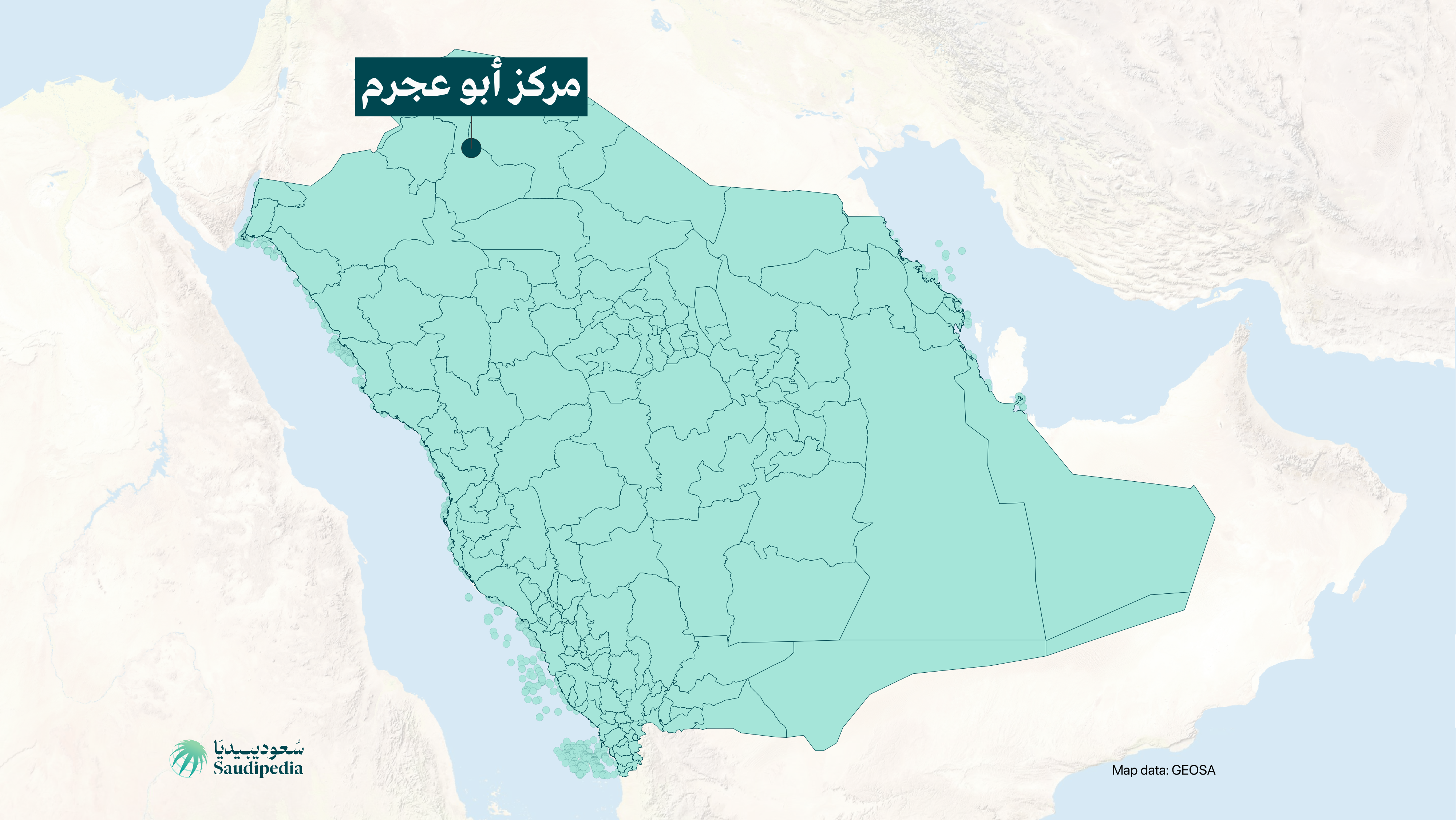 مركز أبو عجرم على خارطة السعودية