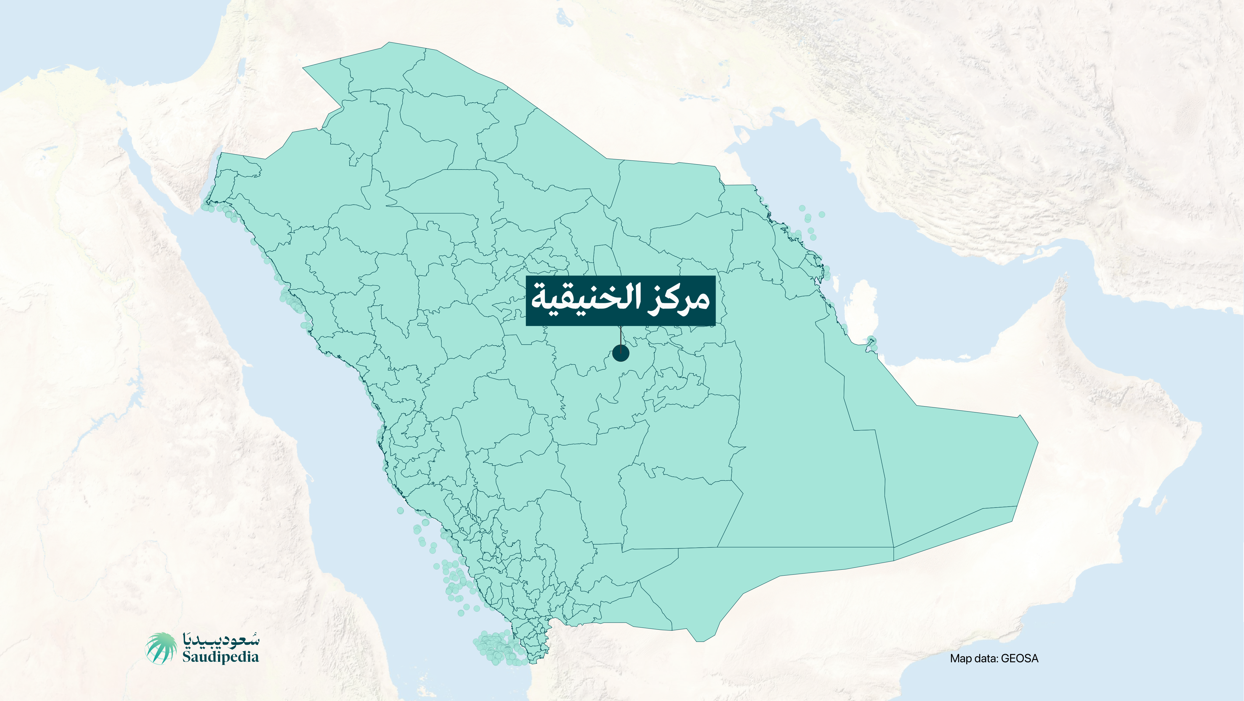 مركز الخنيقية على خارطة السعودية