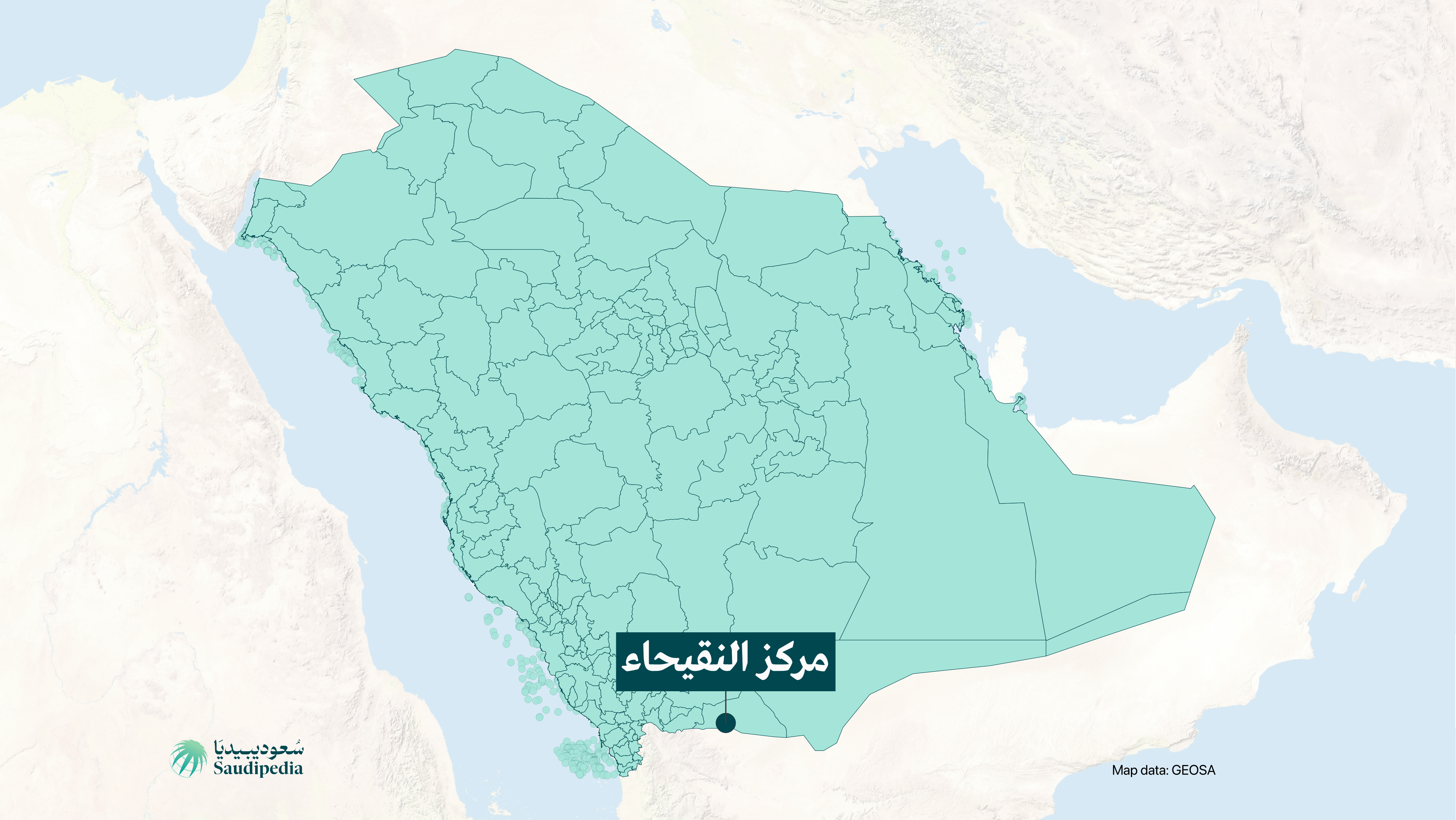 مركز النقيحاء على خارطة السعودية