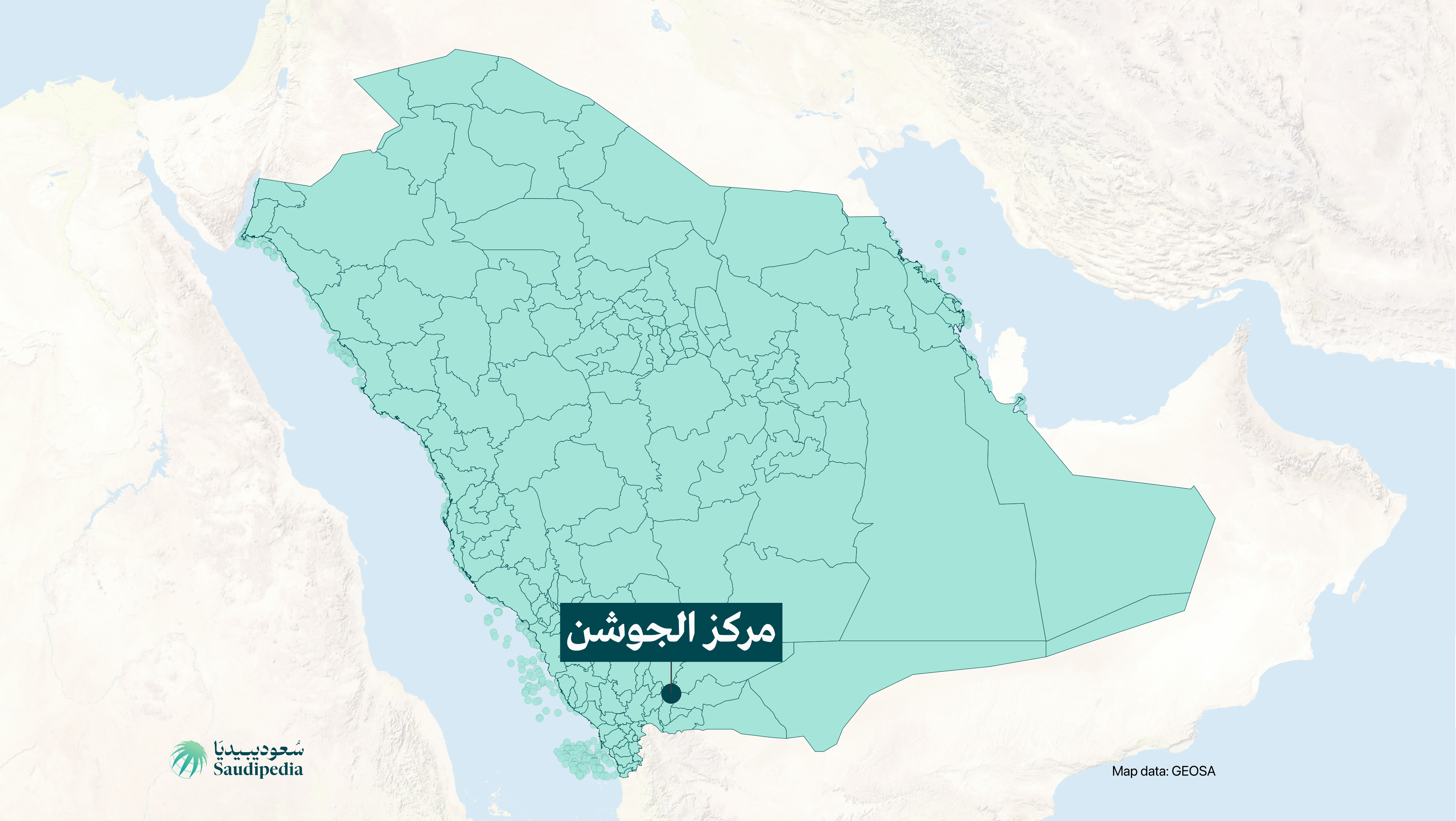 مركز الجوشن على خارطة السعودية