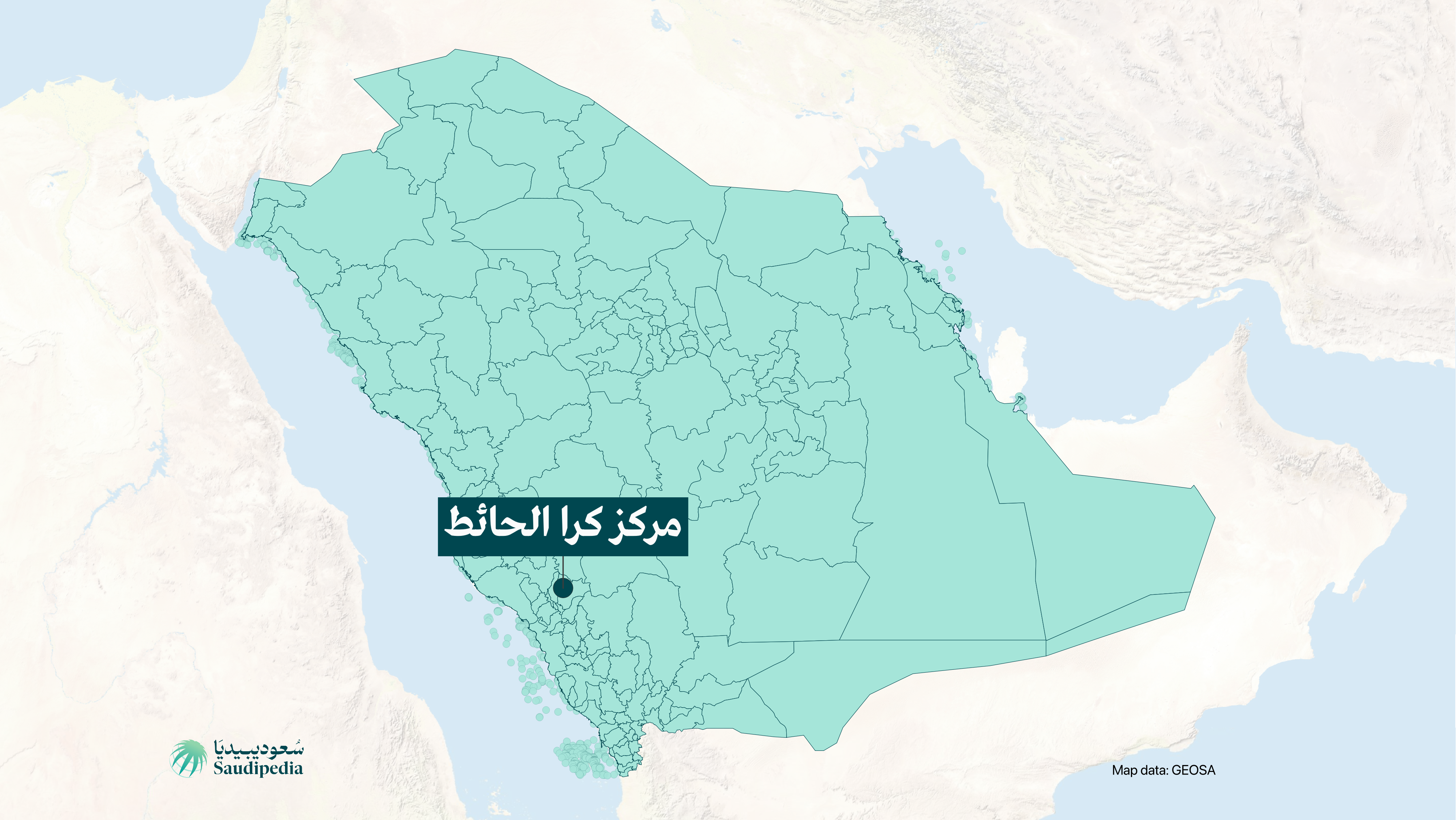 مركز كرا الحائط على خارطة السعودية