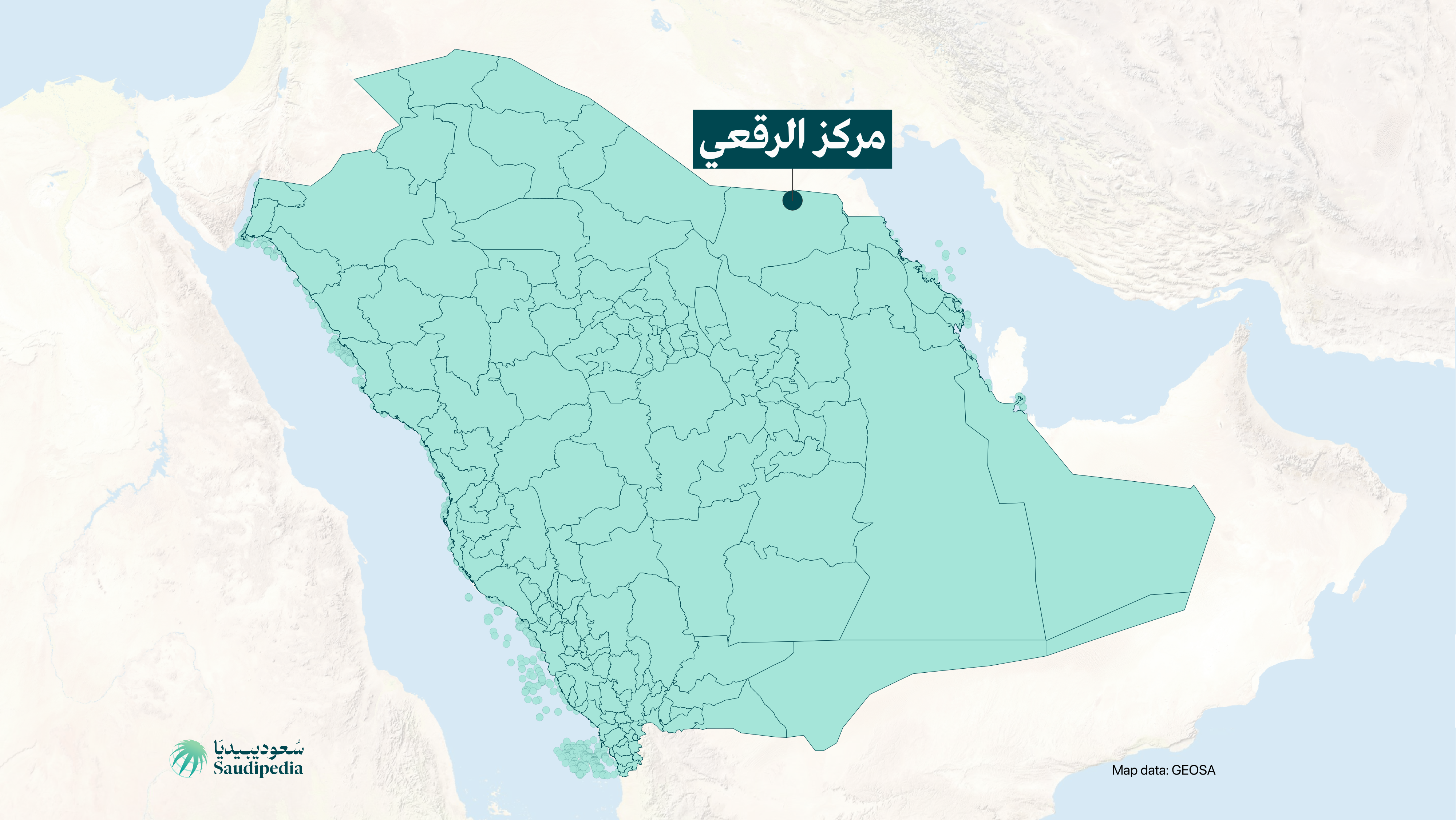 مركز الرقعي على خارطة السعودية