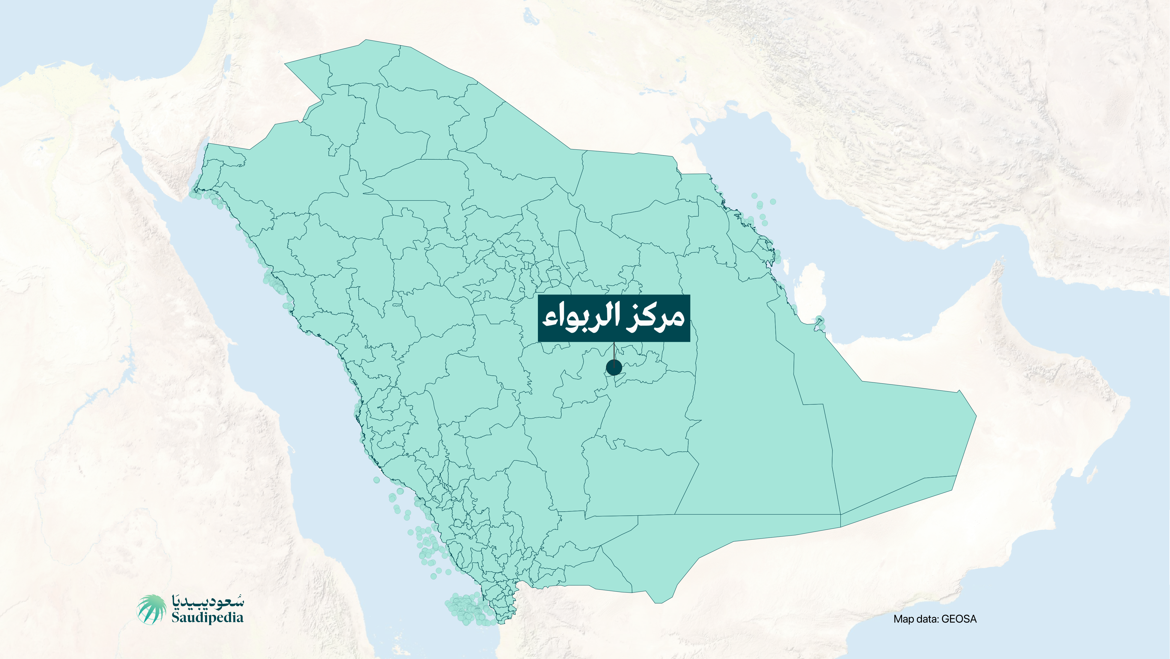مركز الربواء على خارطة السعودية