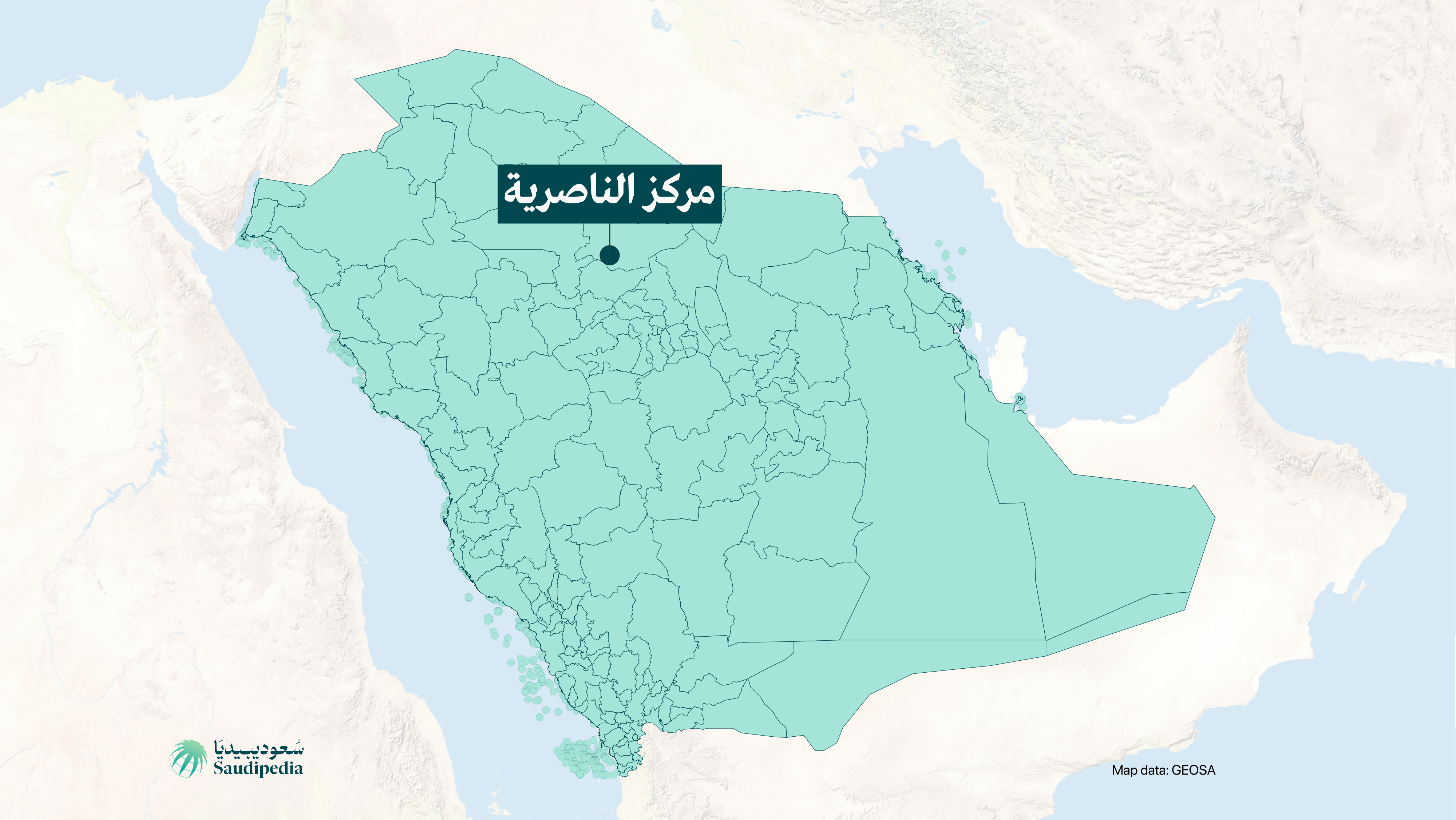 مركز الناصرية على خارطة السعودية