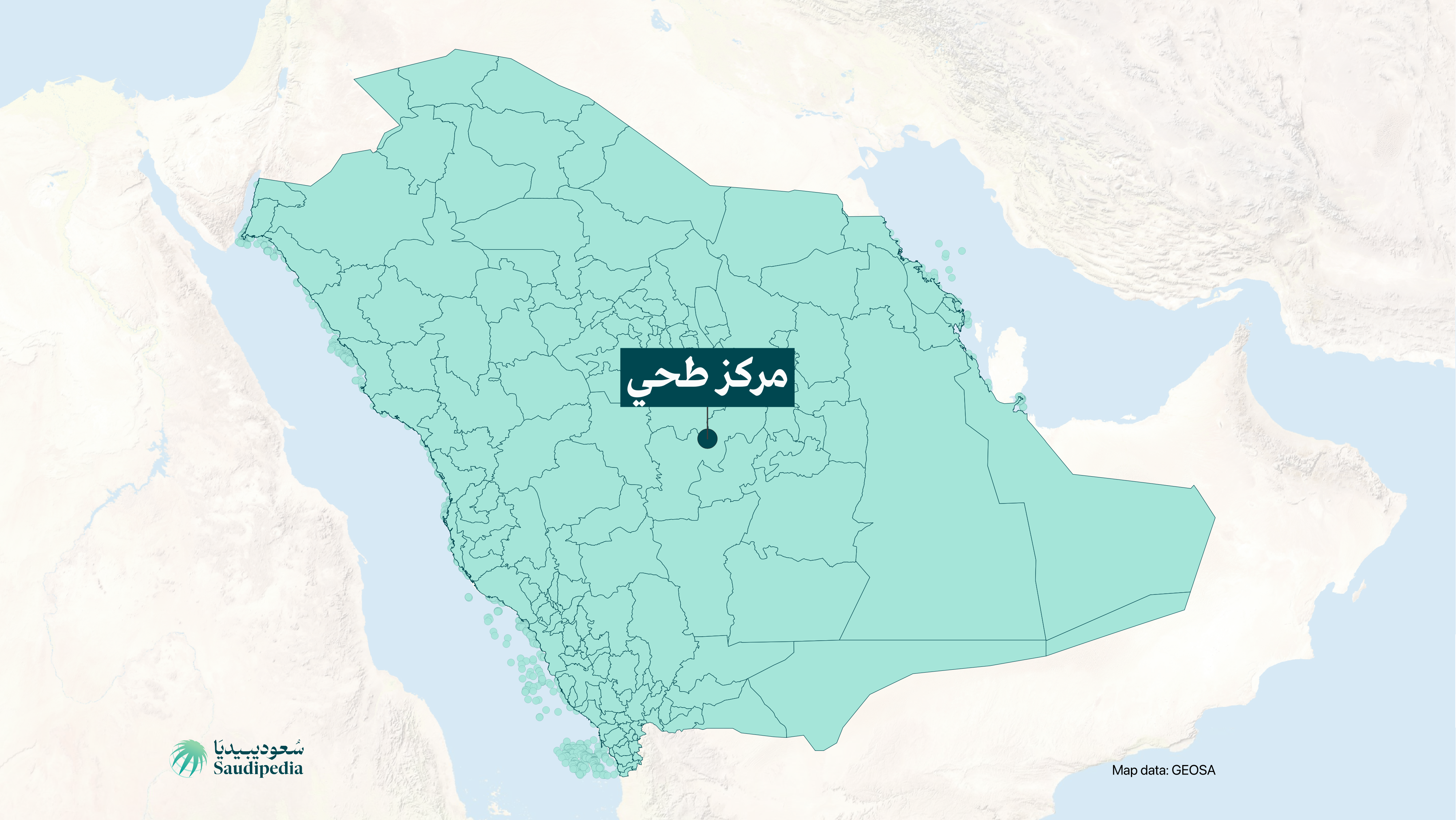 مركز طحي على خارطة السعودية