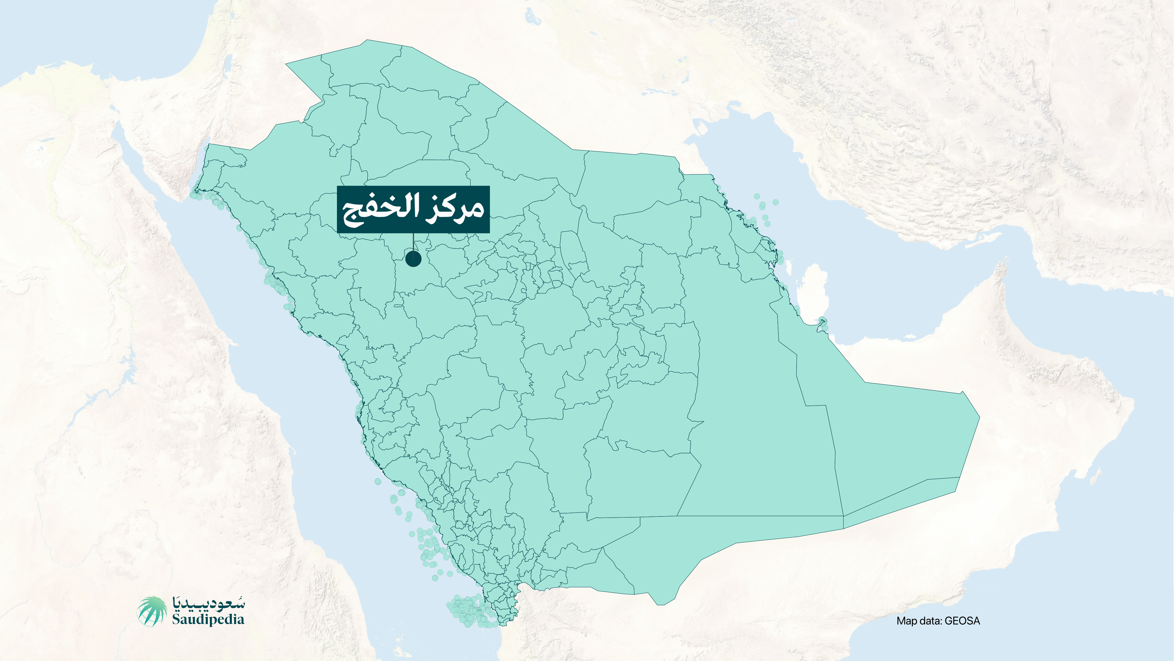 مركز الخفج على خارطة السعودية