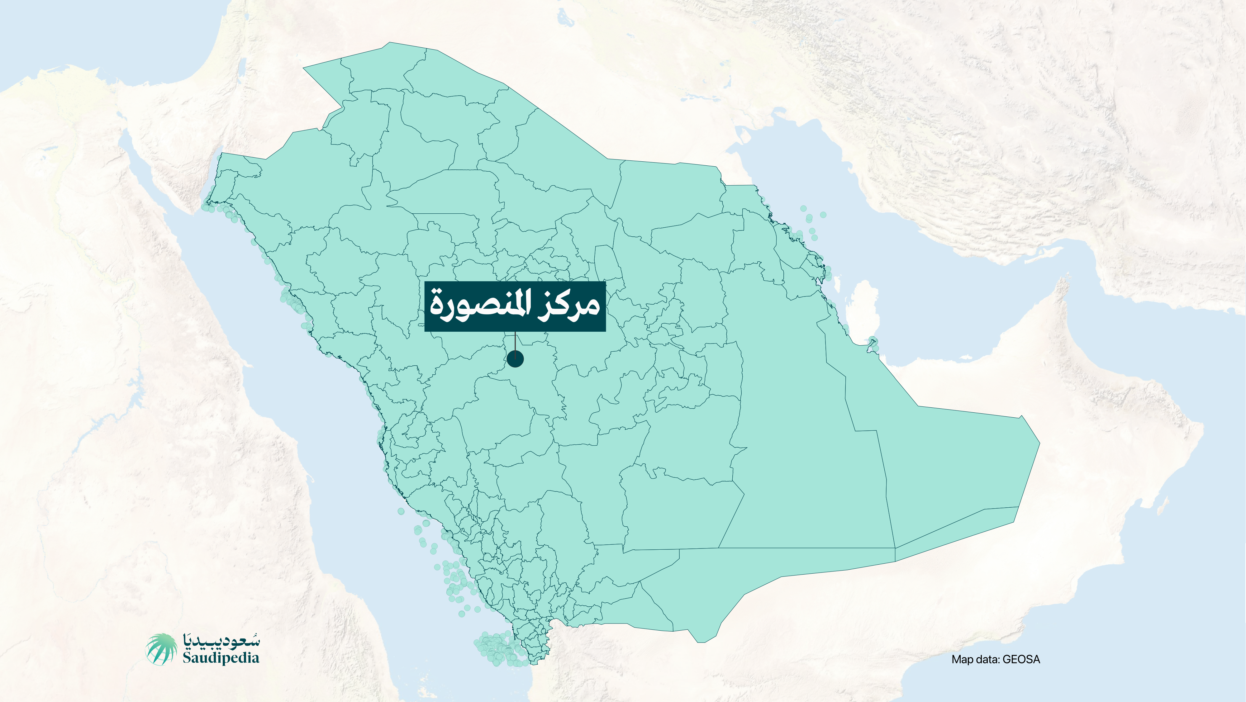 مركز المنصورة على خارطة السعودية