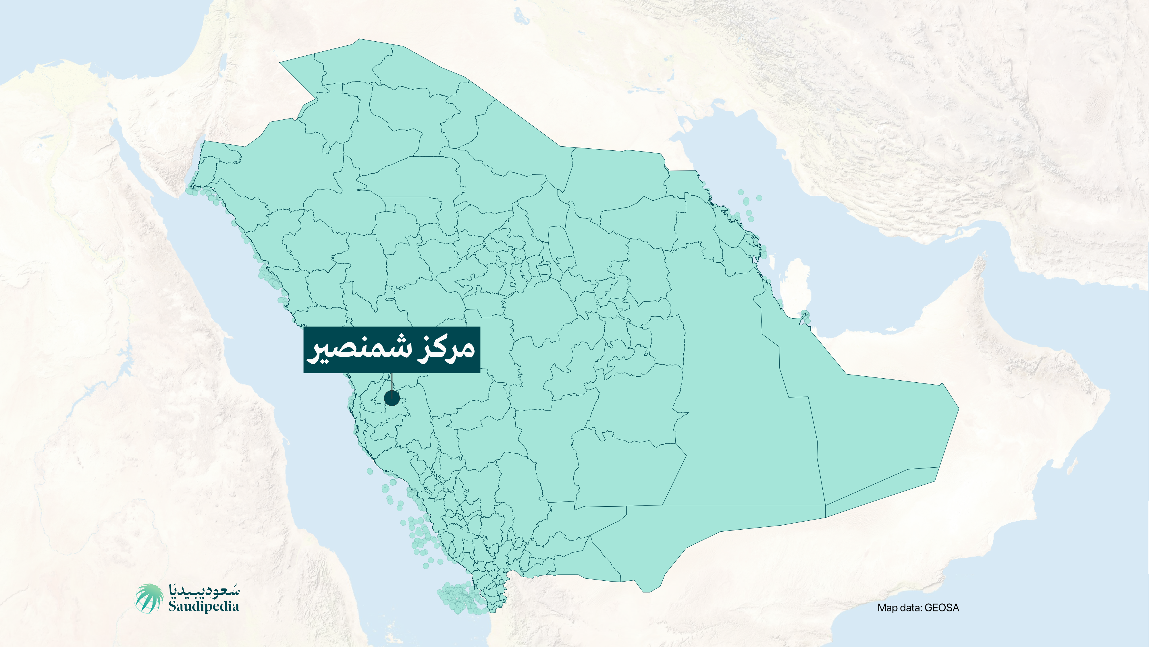 مركز شمنصير على خارطة السعودية