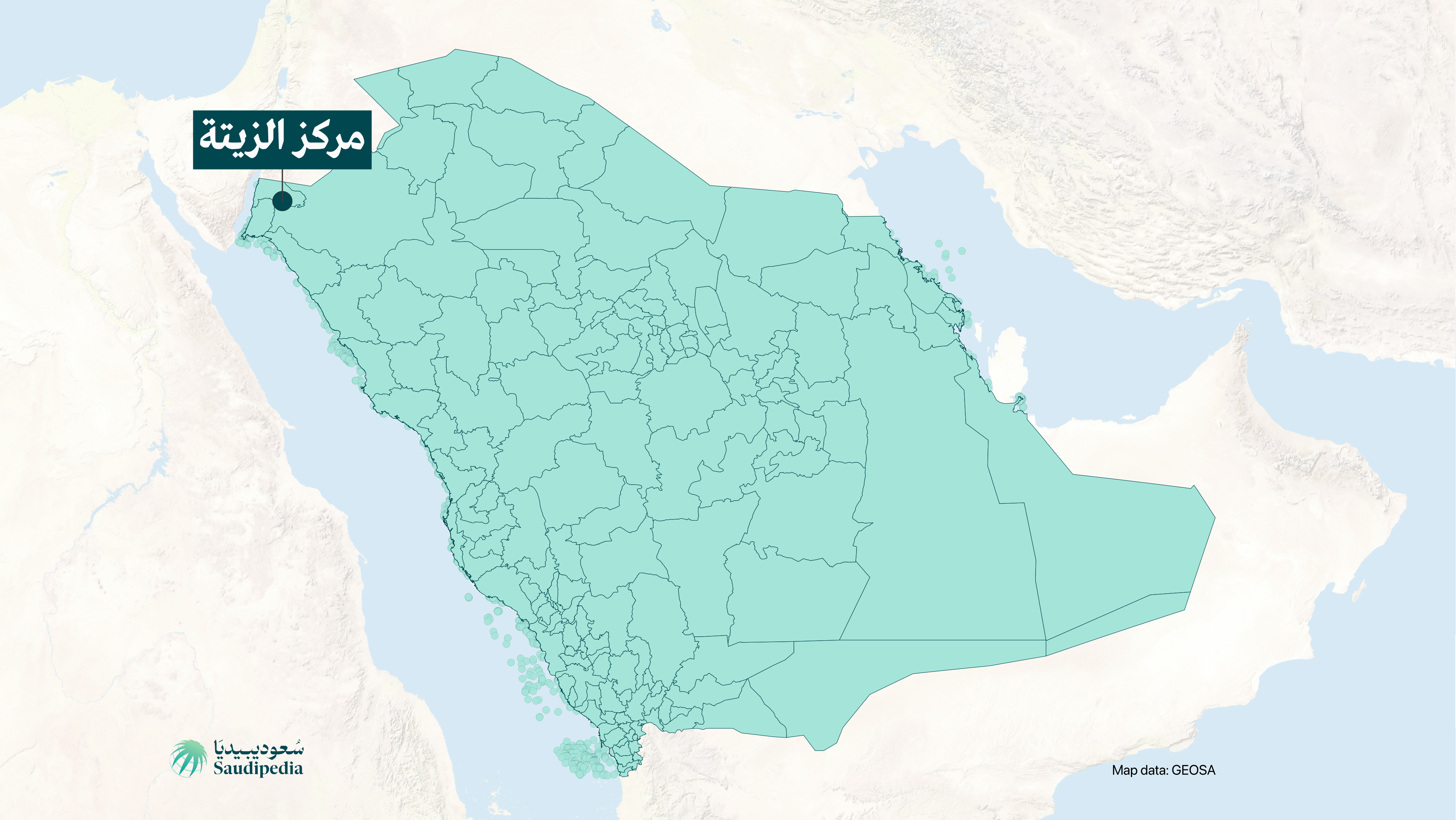 مركز الزيتة على خارطة السعودية