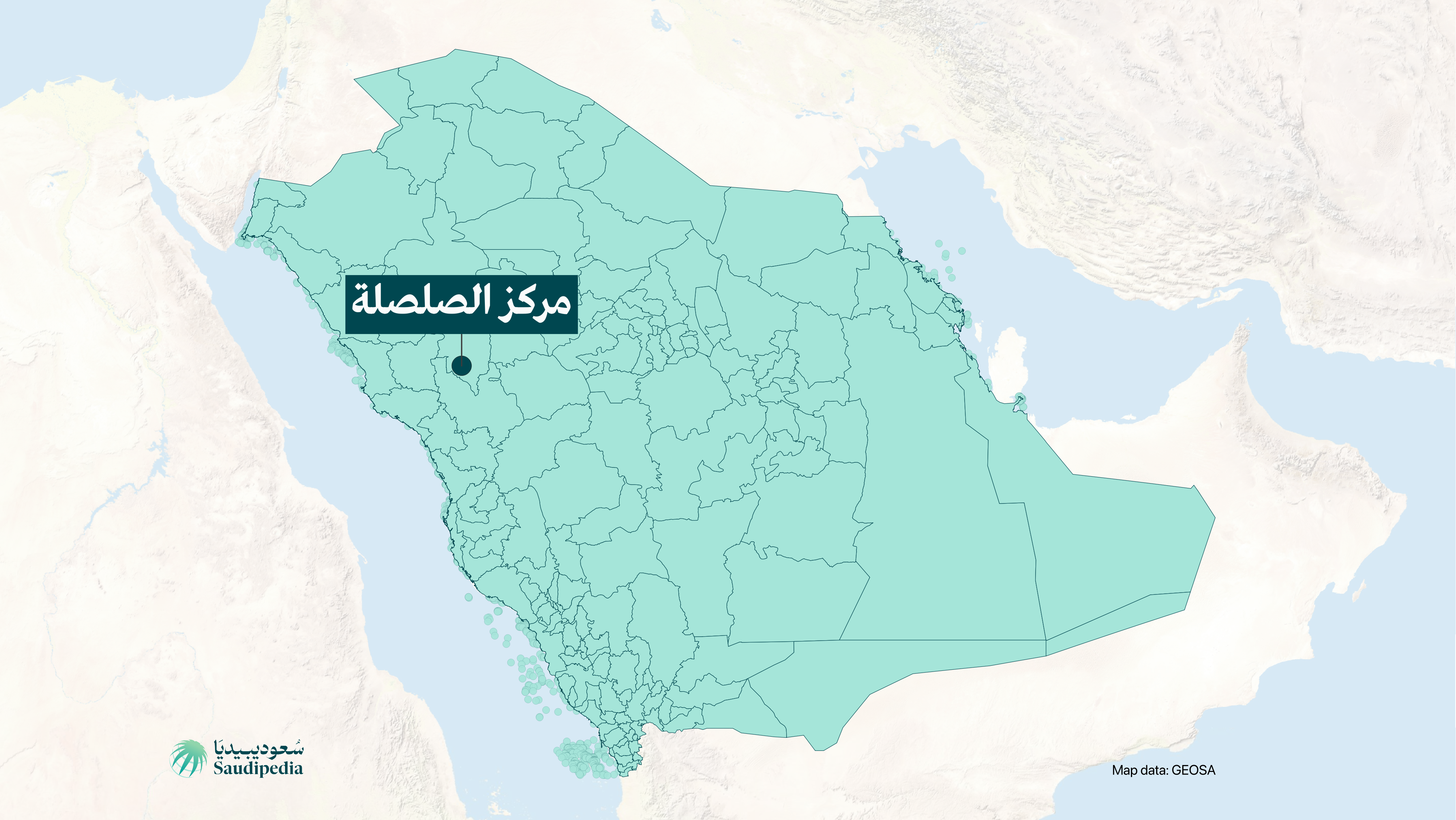 مركز الصلصلة على خارطة السعودية