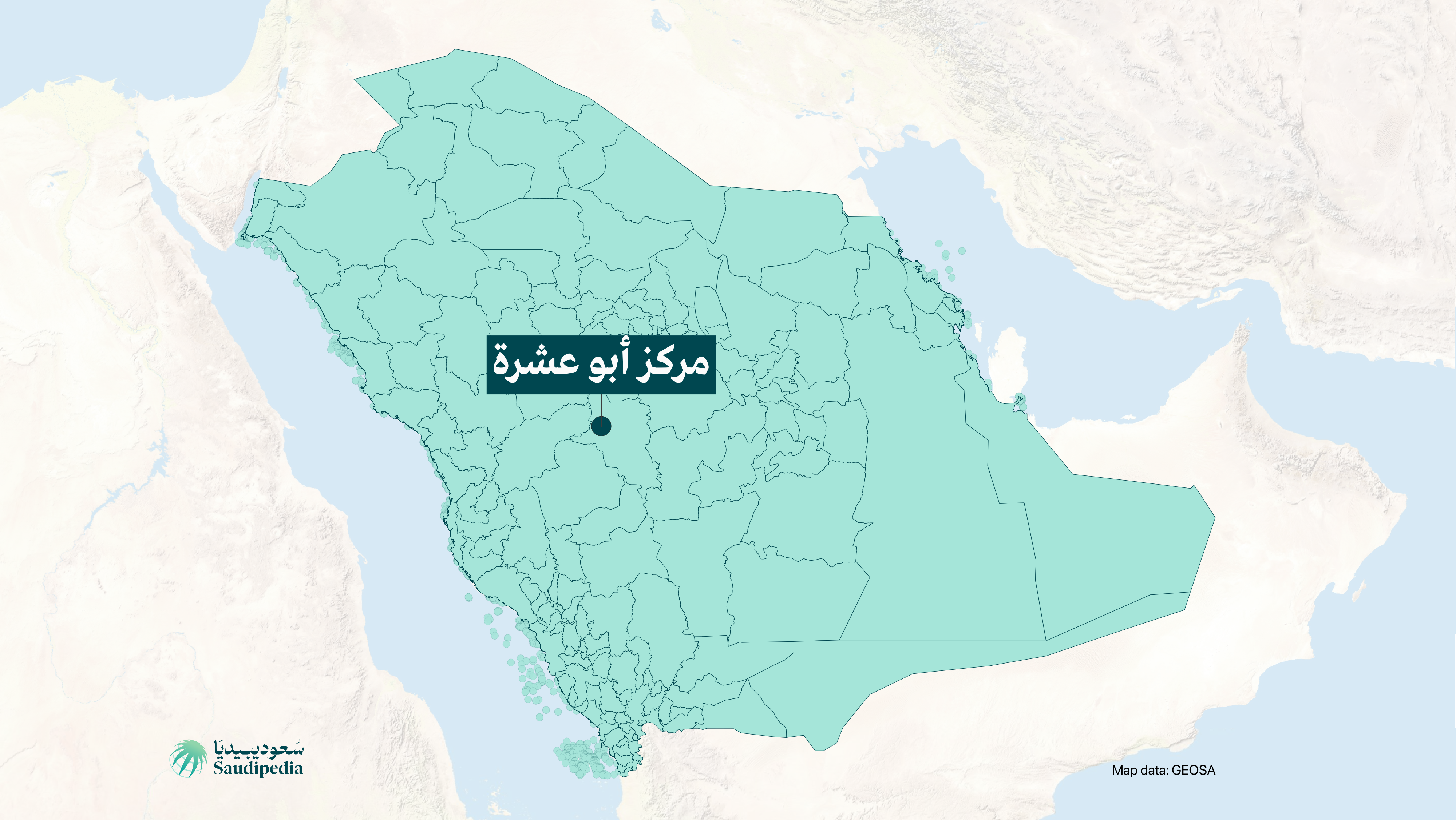 مركز أبو عشرة على خارطة السعودية