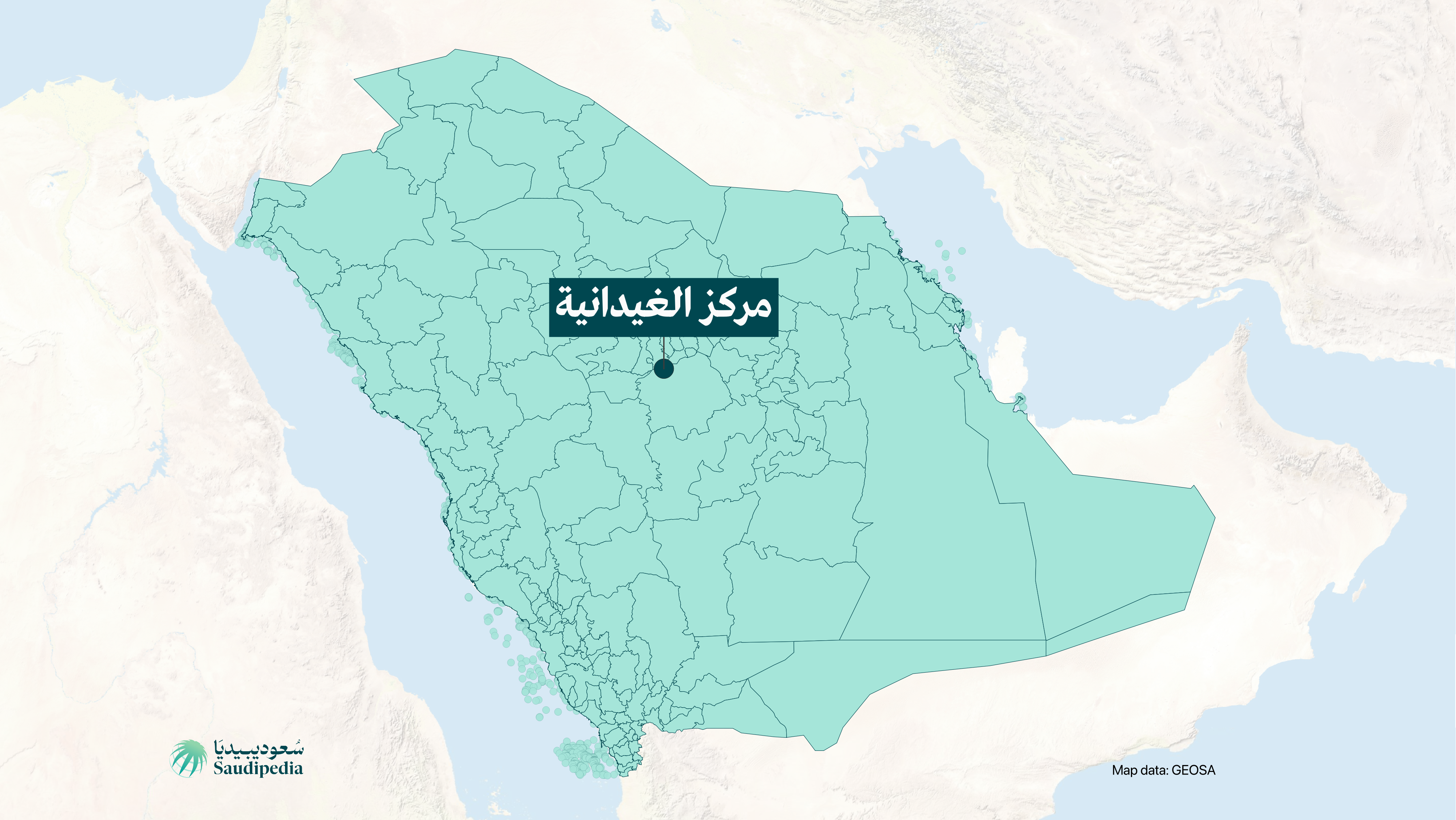 مركز الغيدانية على خارطة السعودية