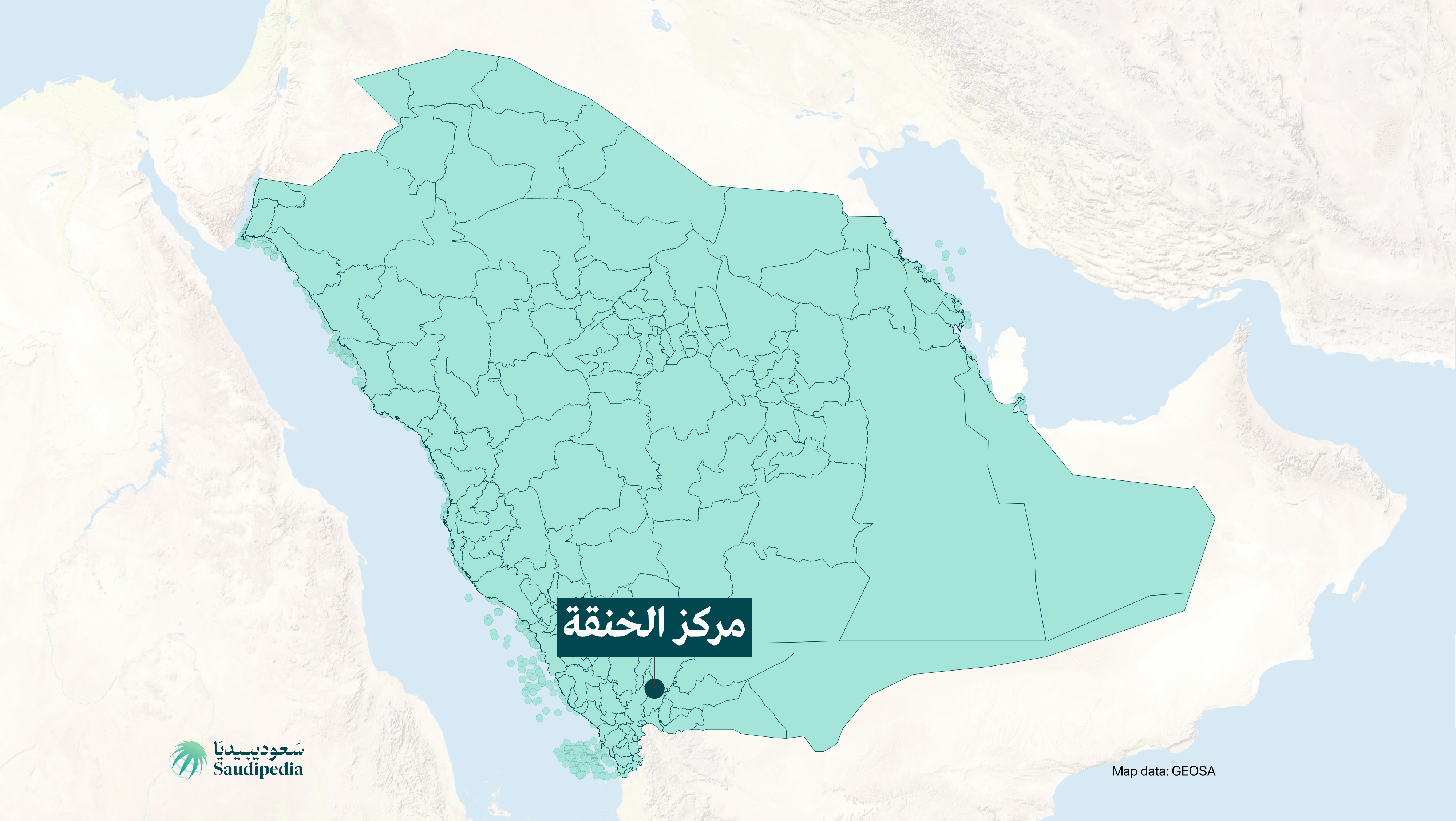 مركز الخنقة على خارطة السعودية