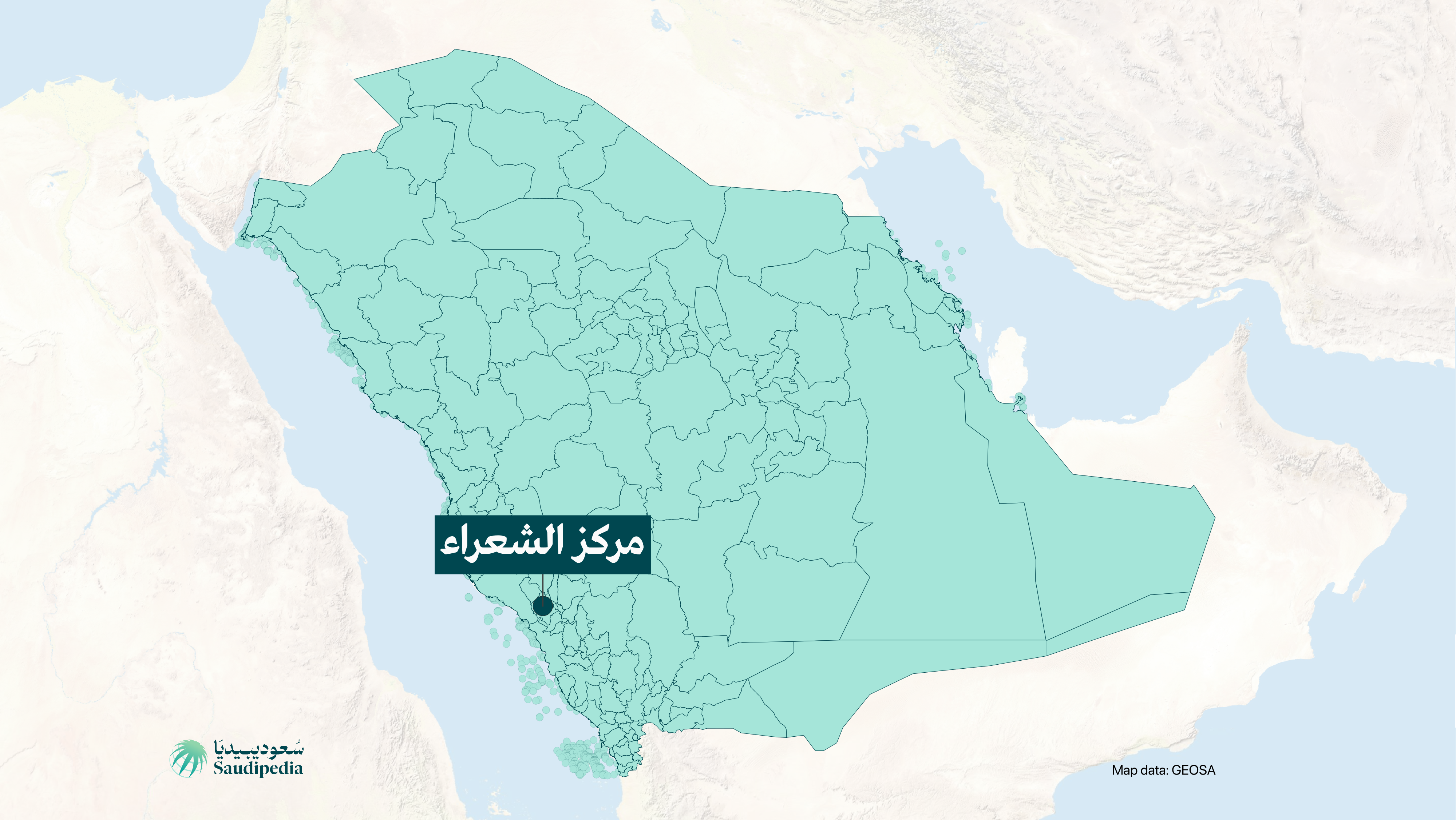 مركز الشعراء على خارطة السعودية