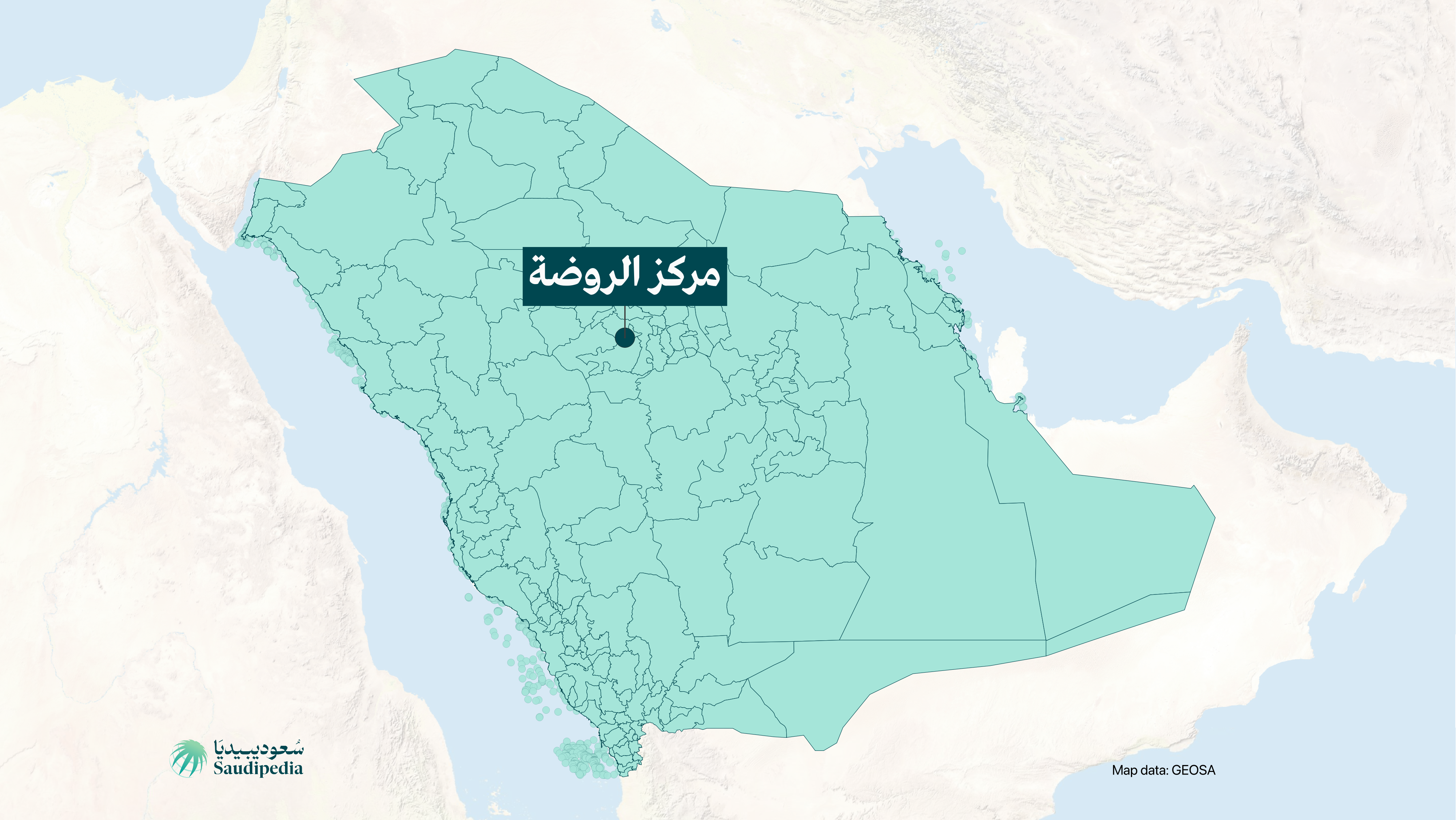 مركز الروضة على خارطة السعودية