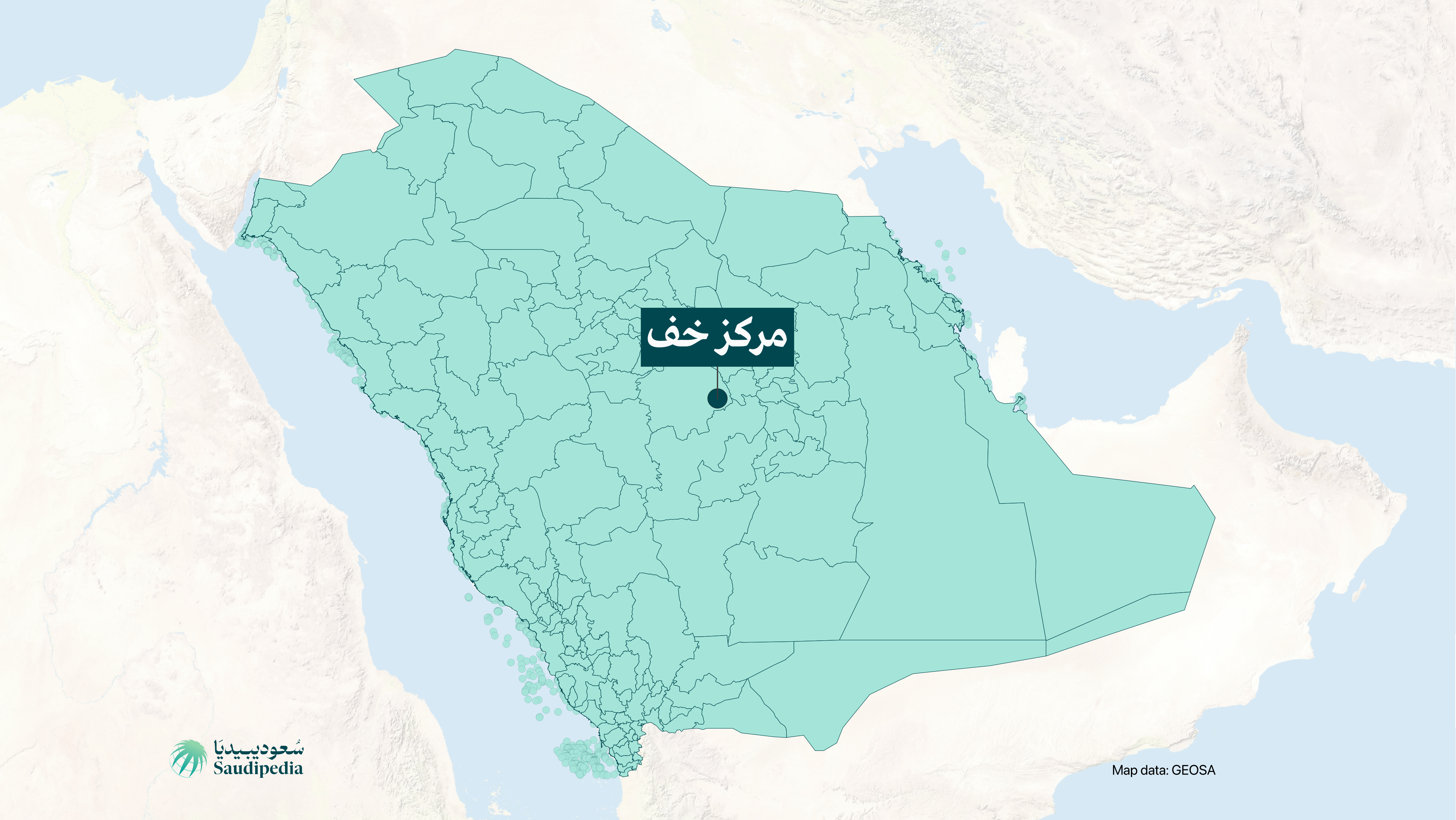 مركز خف على خارطة السعودية