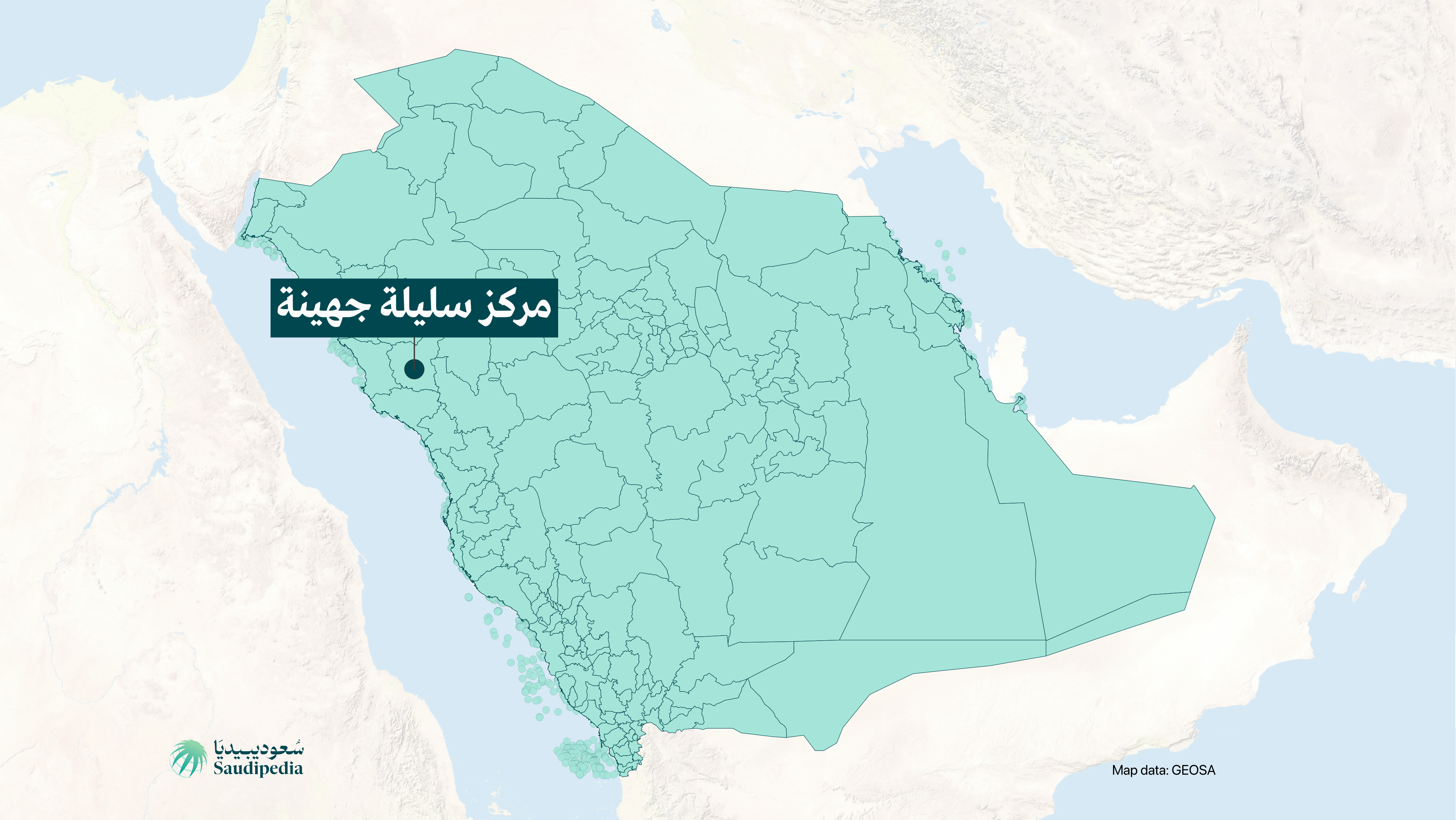 مركز سليلة جهينة على خارطة السعودية