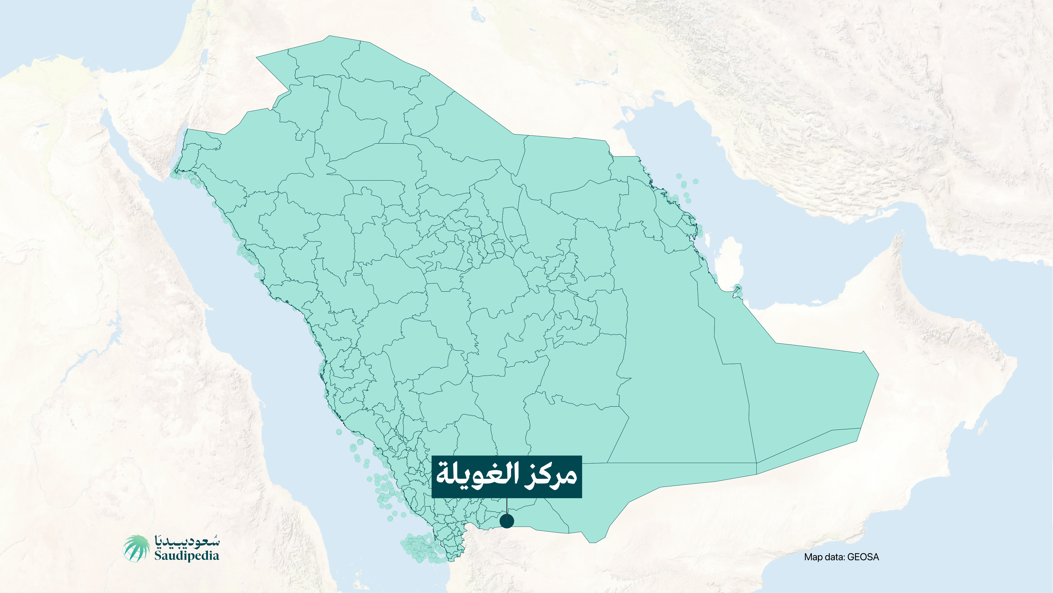 مركز الغويلة على خارطة السعودية