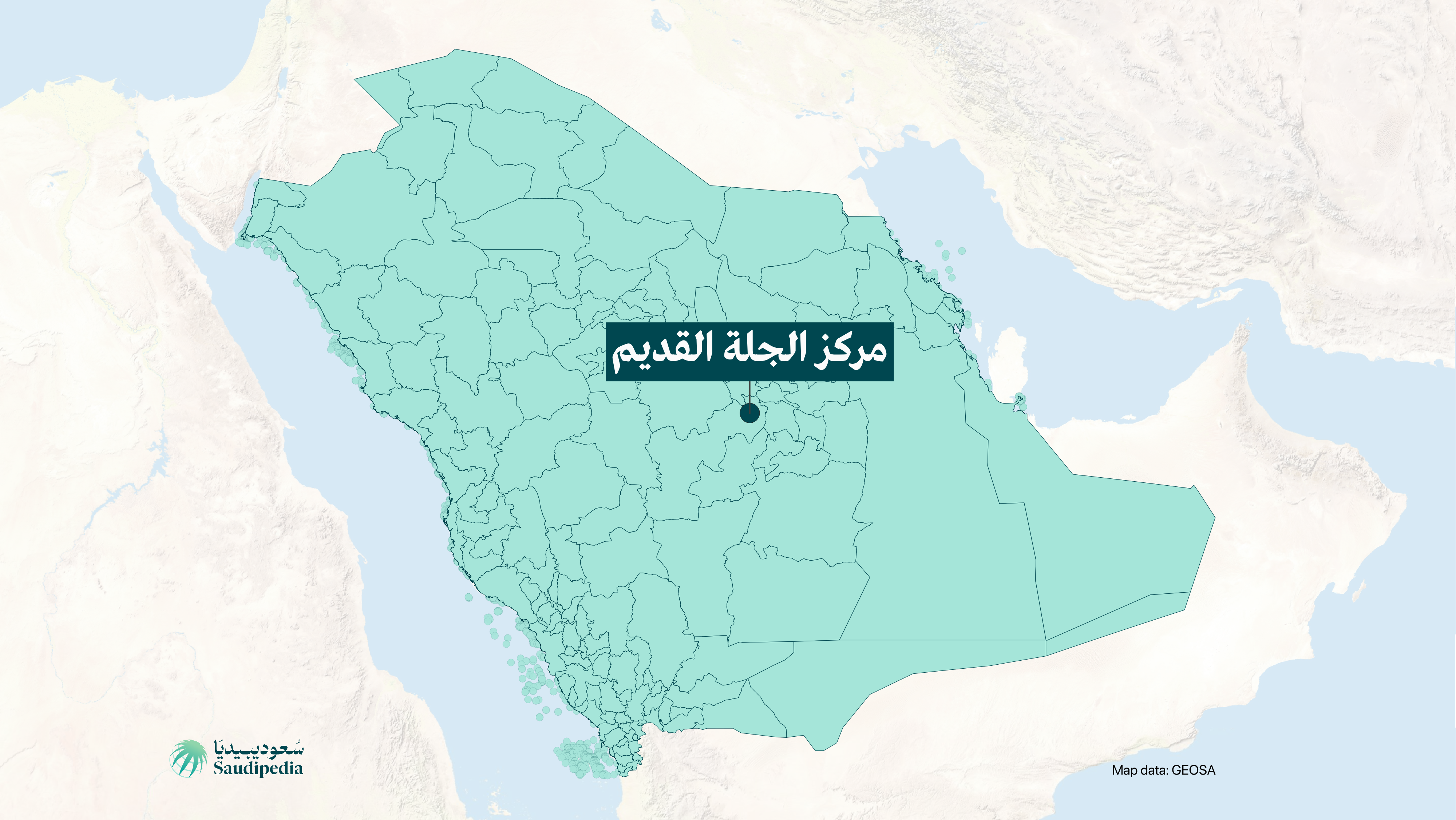 مركز الجلة القديم على خارطة السعودية
